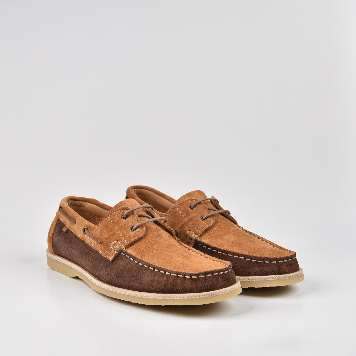 Art Spanish Loafers for Men in Chocolate suede camel.