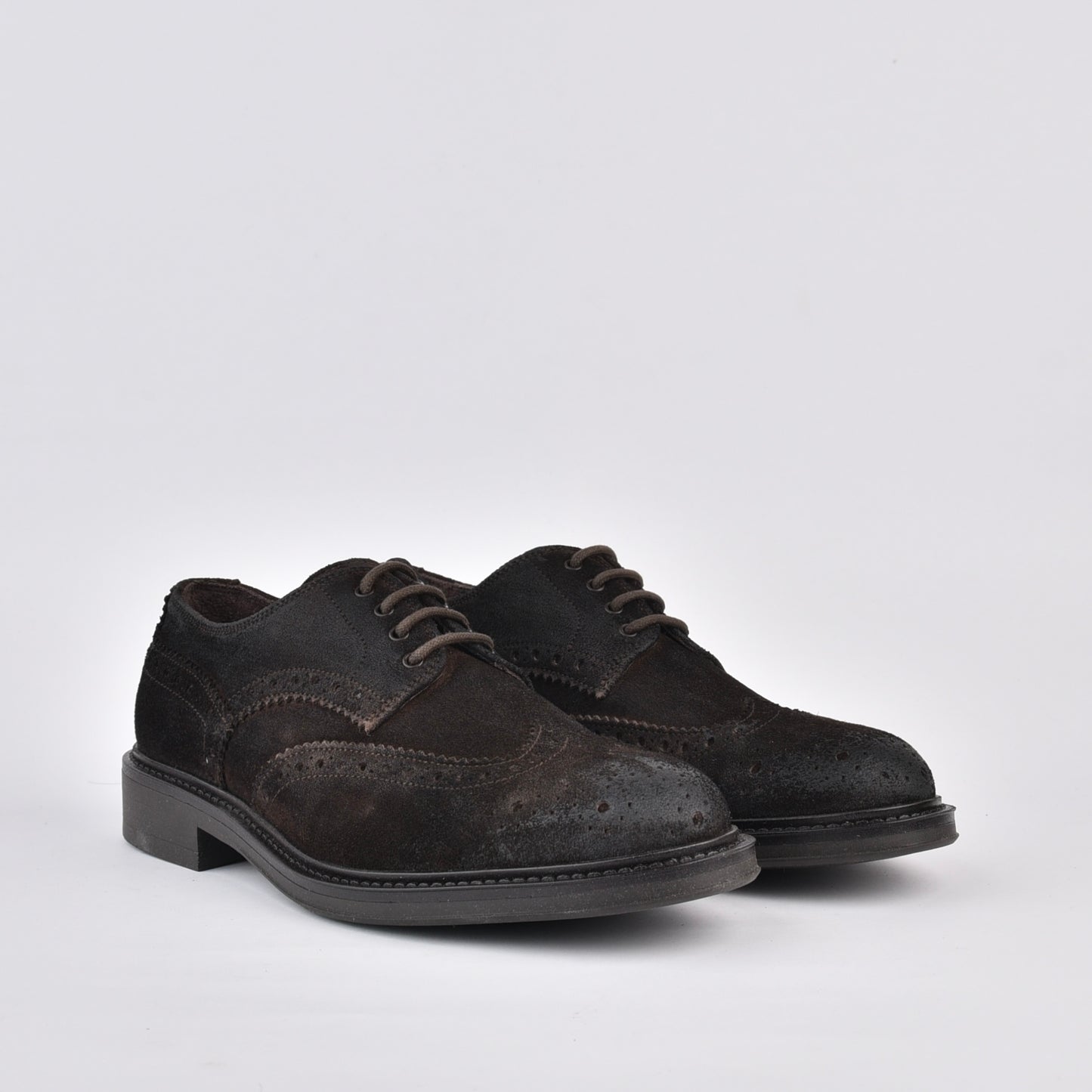 Landina Italian oxford shoes for men in suede brown