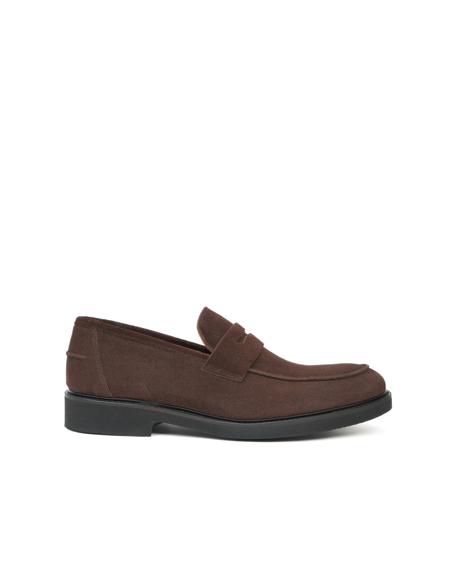 Italian loafers for men in suede brown