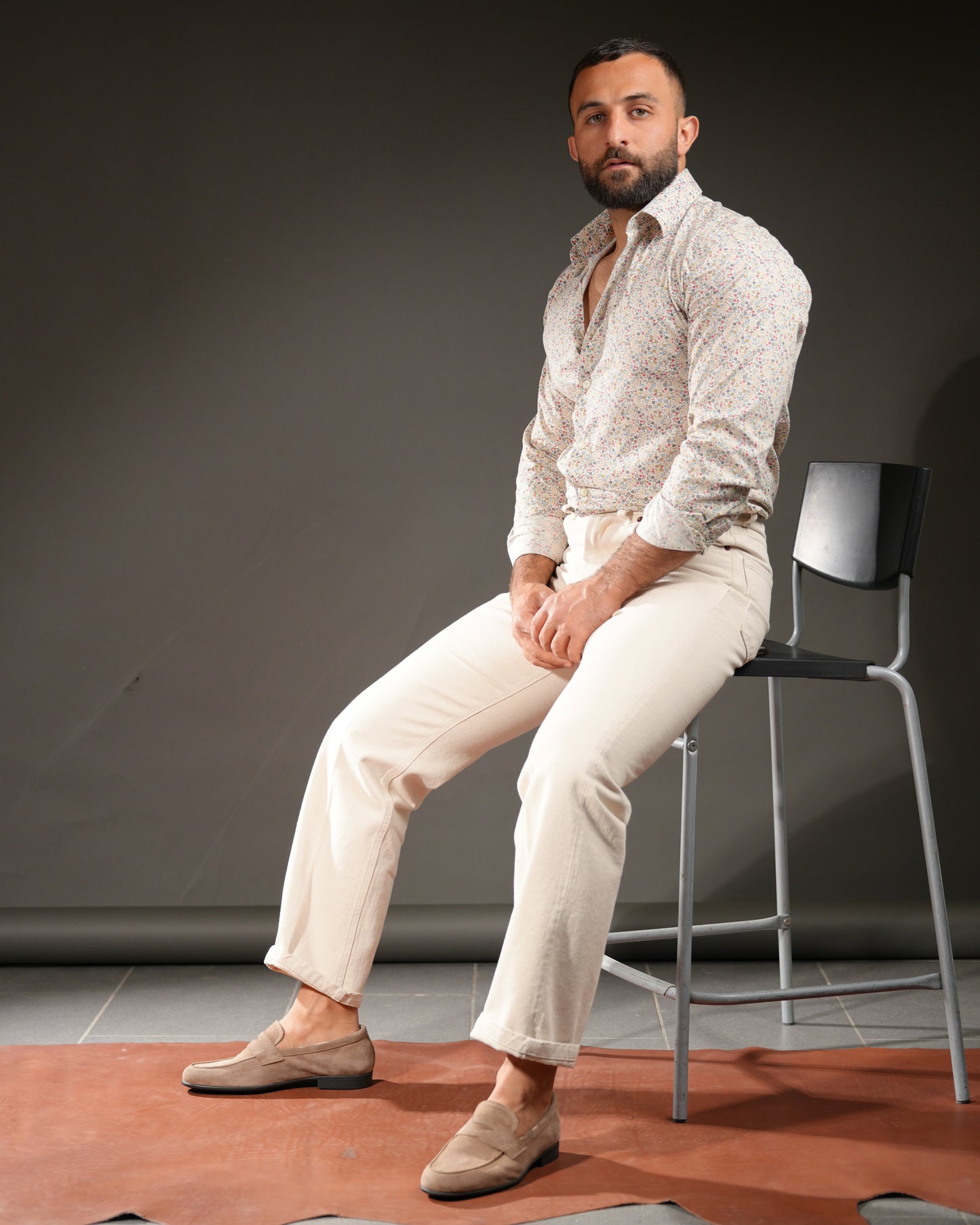 SHALAPI NAPOLI italian loafers for men in suede beige