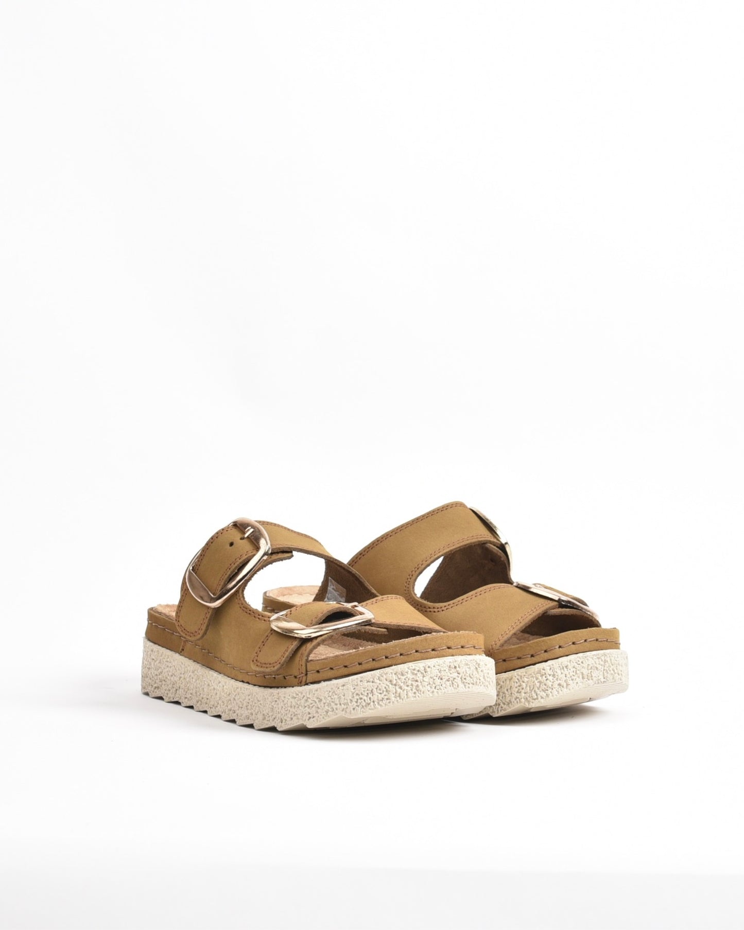 SHALAPI NAPOLI genuine leather slippers for women in Camel.
