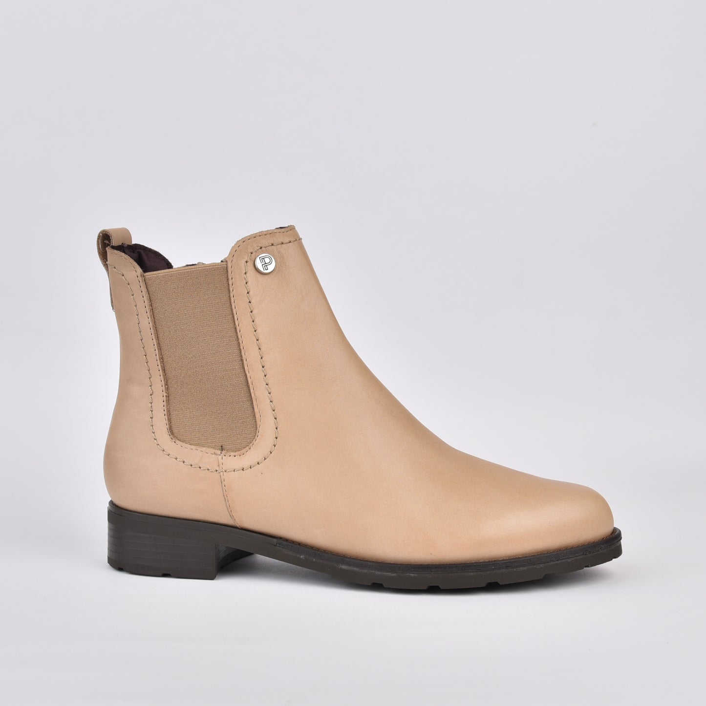 Pitillos 100% Genuine Leather Spanish Chelsea boots in Taupe for women