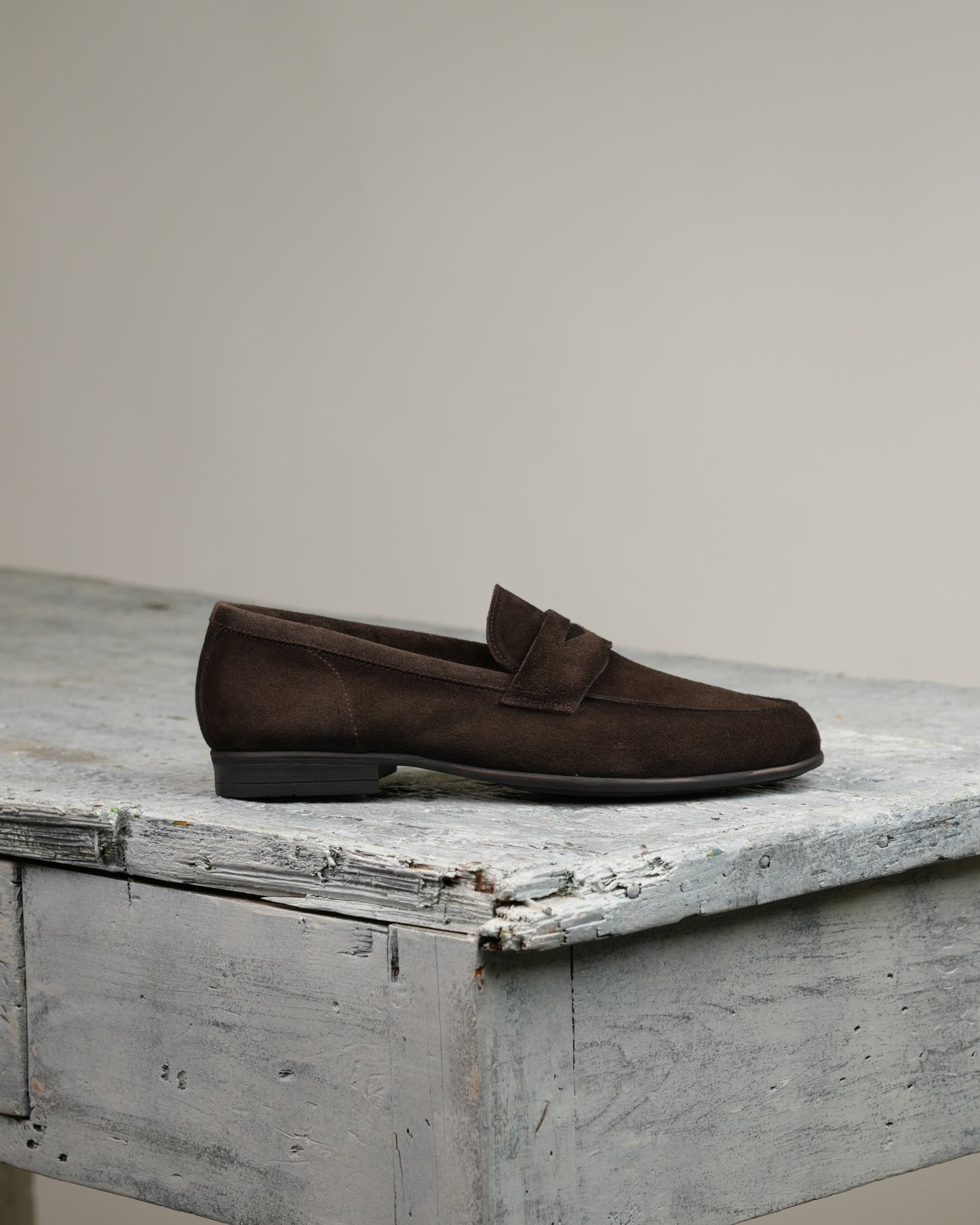 SHALAPI NAPOLI italian loafers for men in suede brown