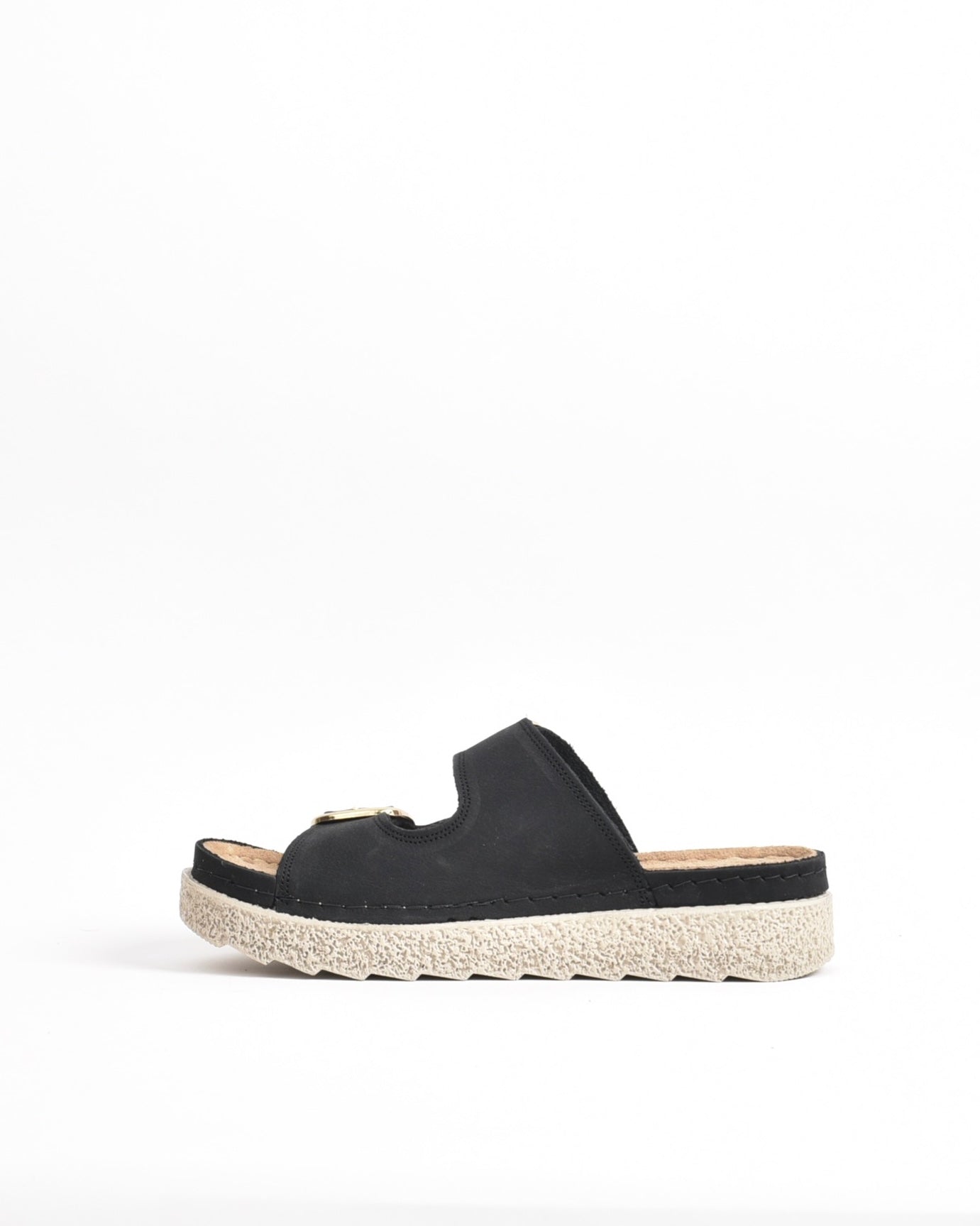 SHALAPI NAPOLI genuine leather slippers for women in Black