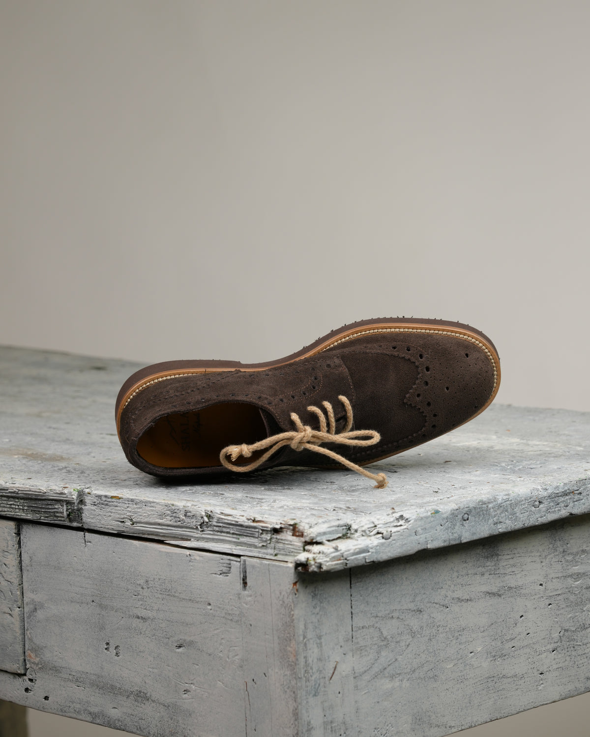 SHALAPI NAPOLI – Oxford brogue Italian Shoes in Suede Brown
