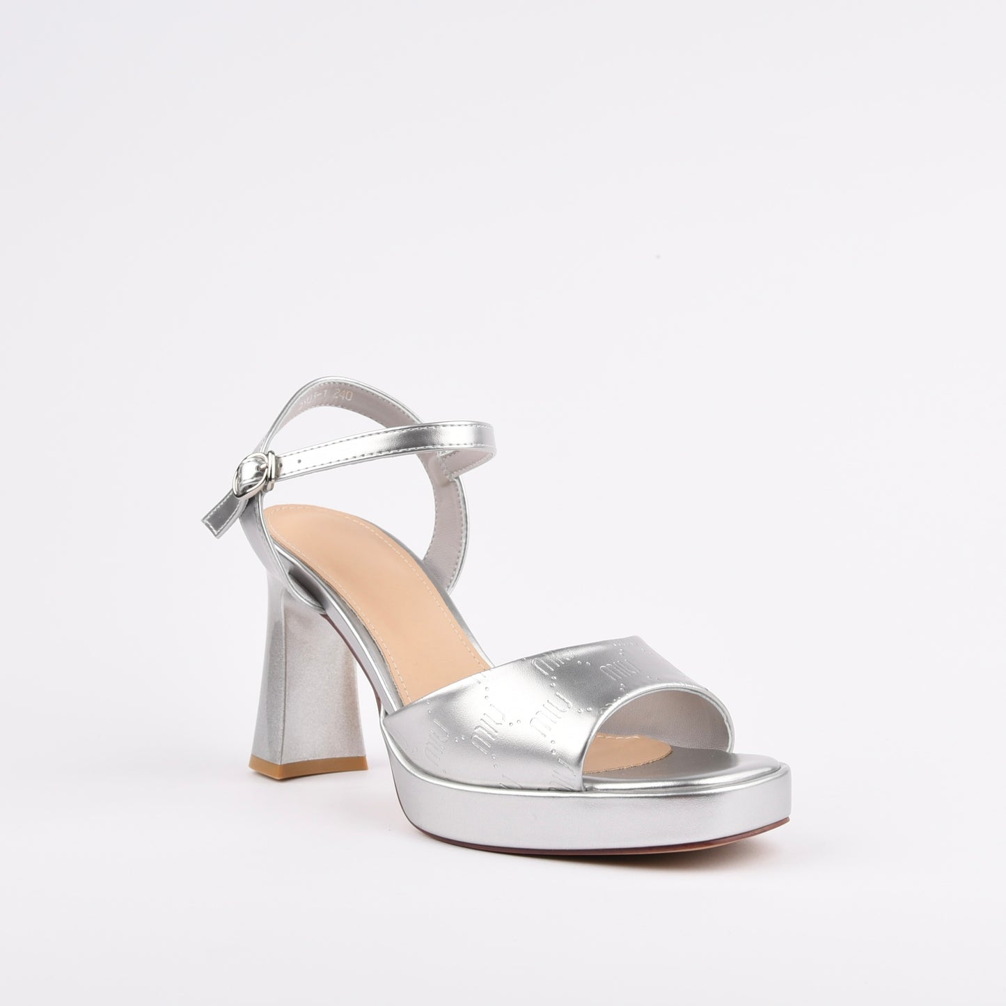 Shalapi Genuine Leather high Heel Classic sandals for women in Silver