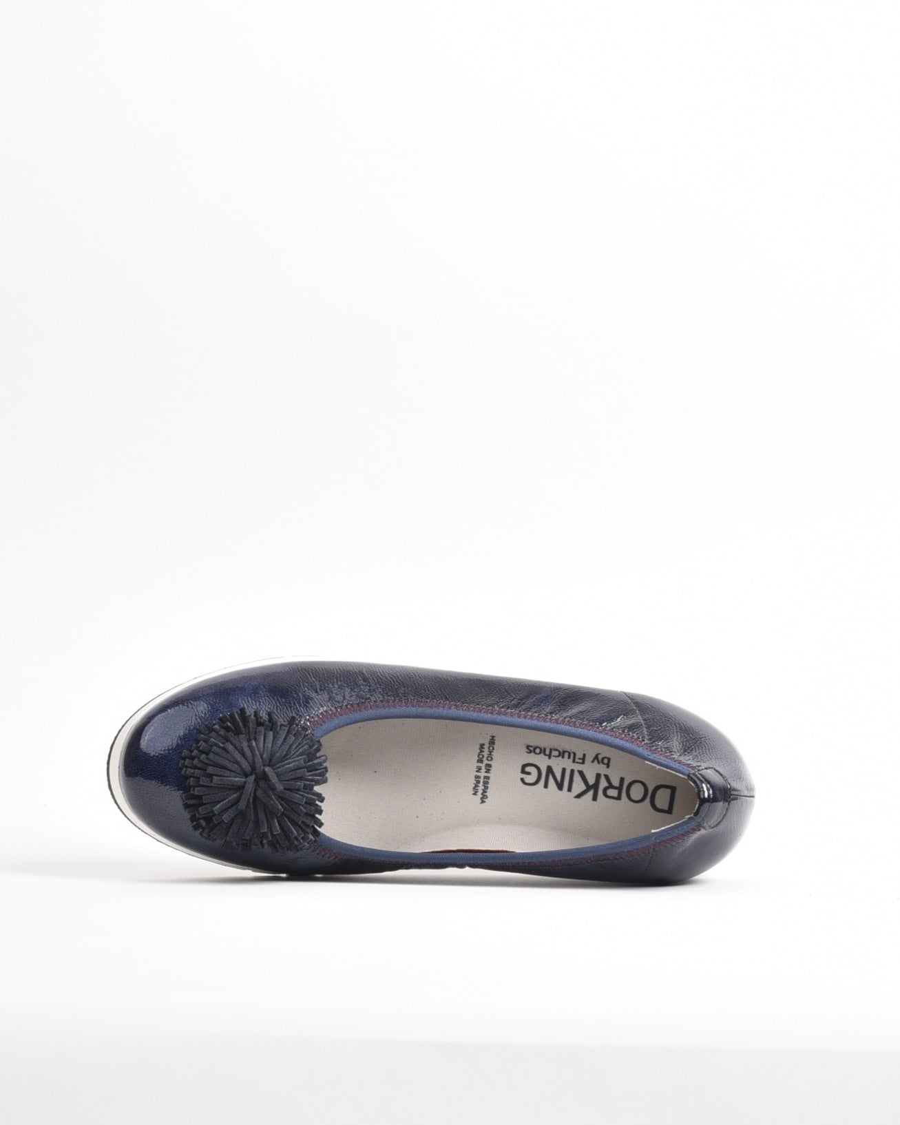 Dorking Fluchos Classic Comfortable Flat Wedge shoes for women in Navy blue.