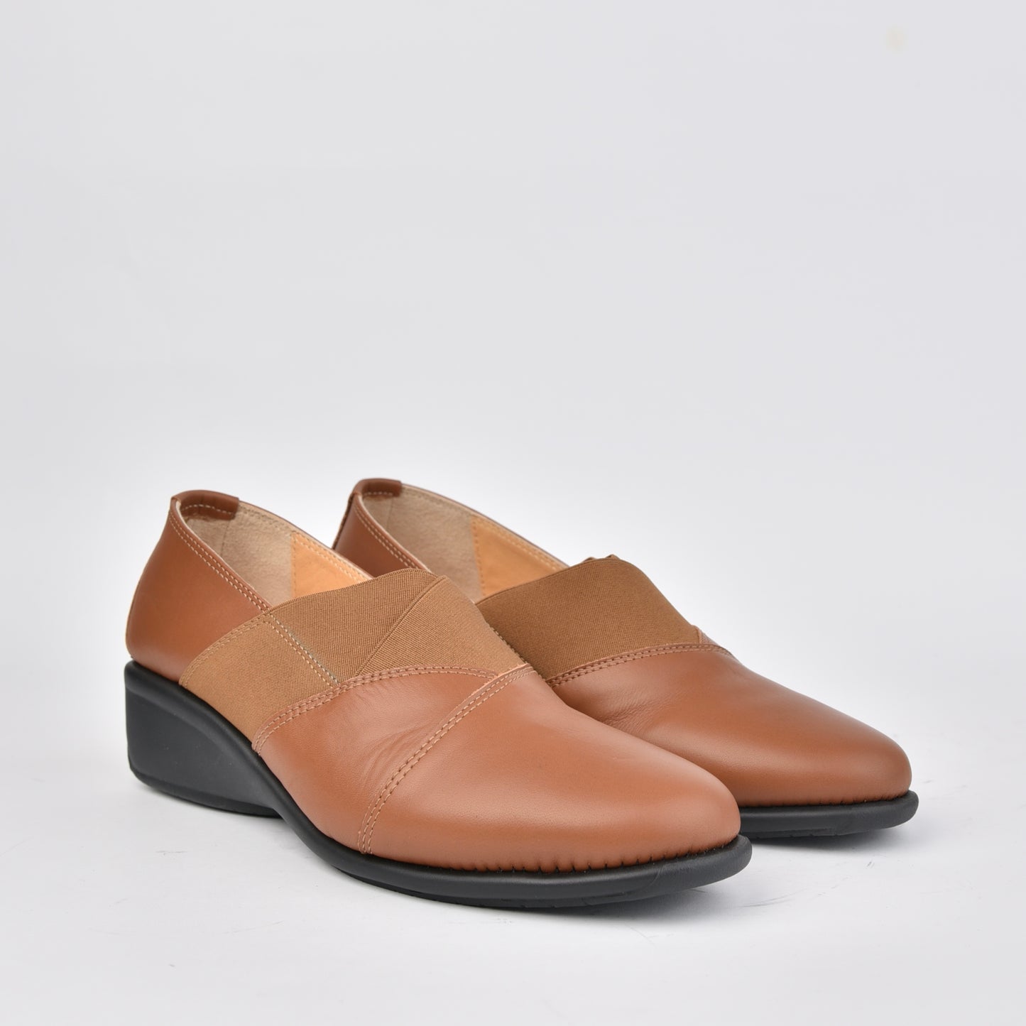 DFC Relax 100% Genuine Leather Greek Shoes in Camel for Women