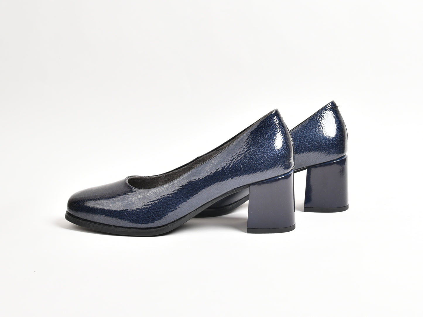 Pitillos classic high heel shoes for women in shiny blue