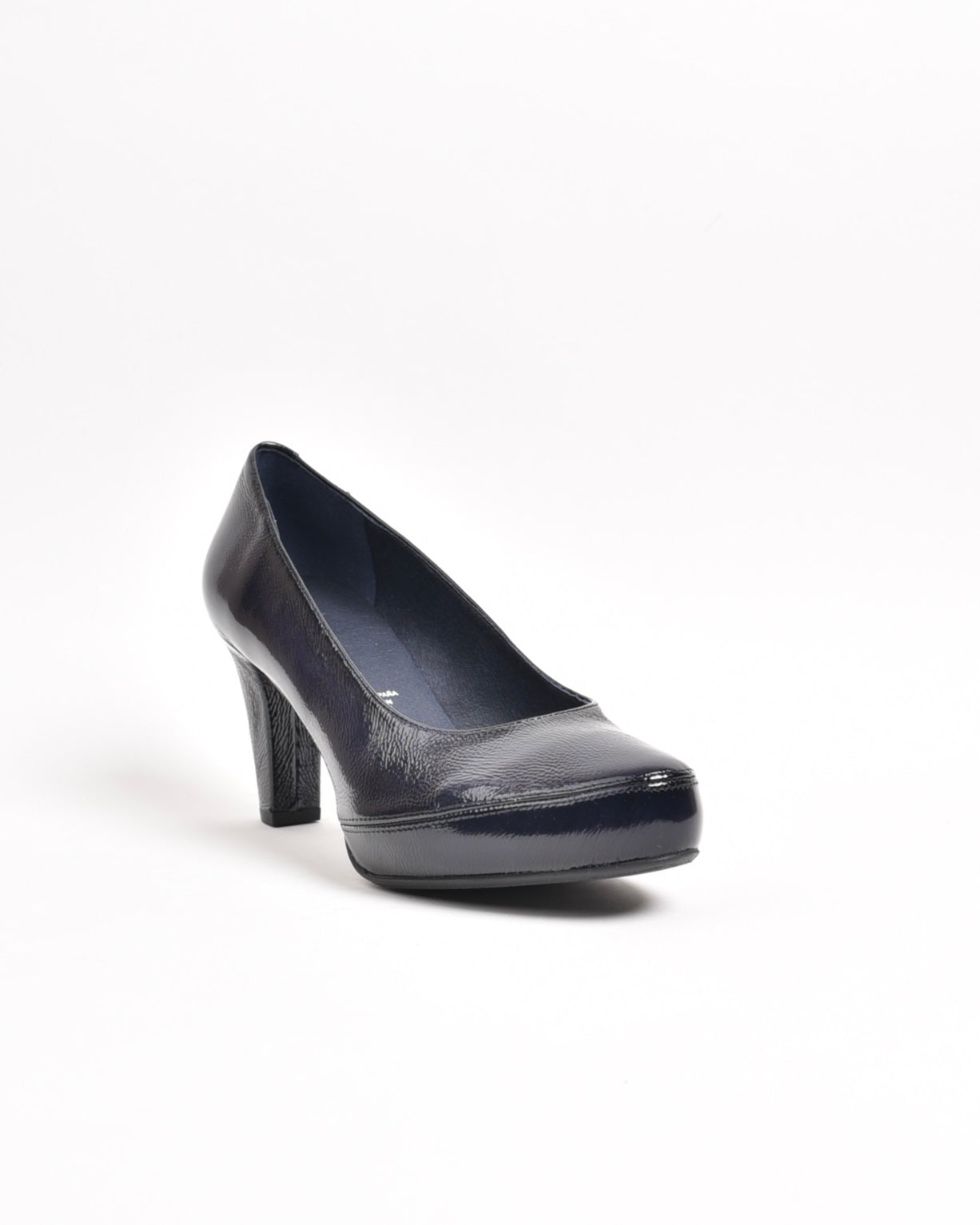 Fluchos classic high hell shoes for women in shiny blue