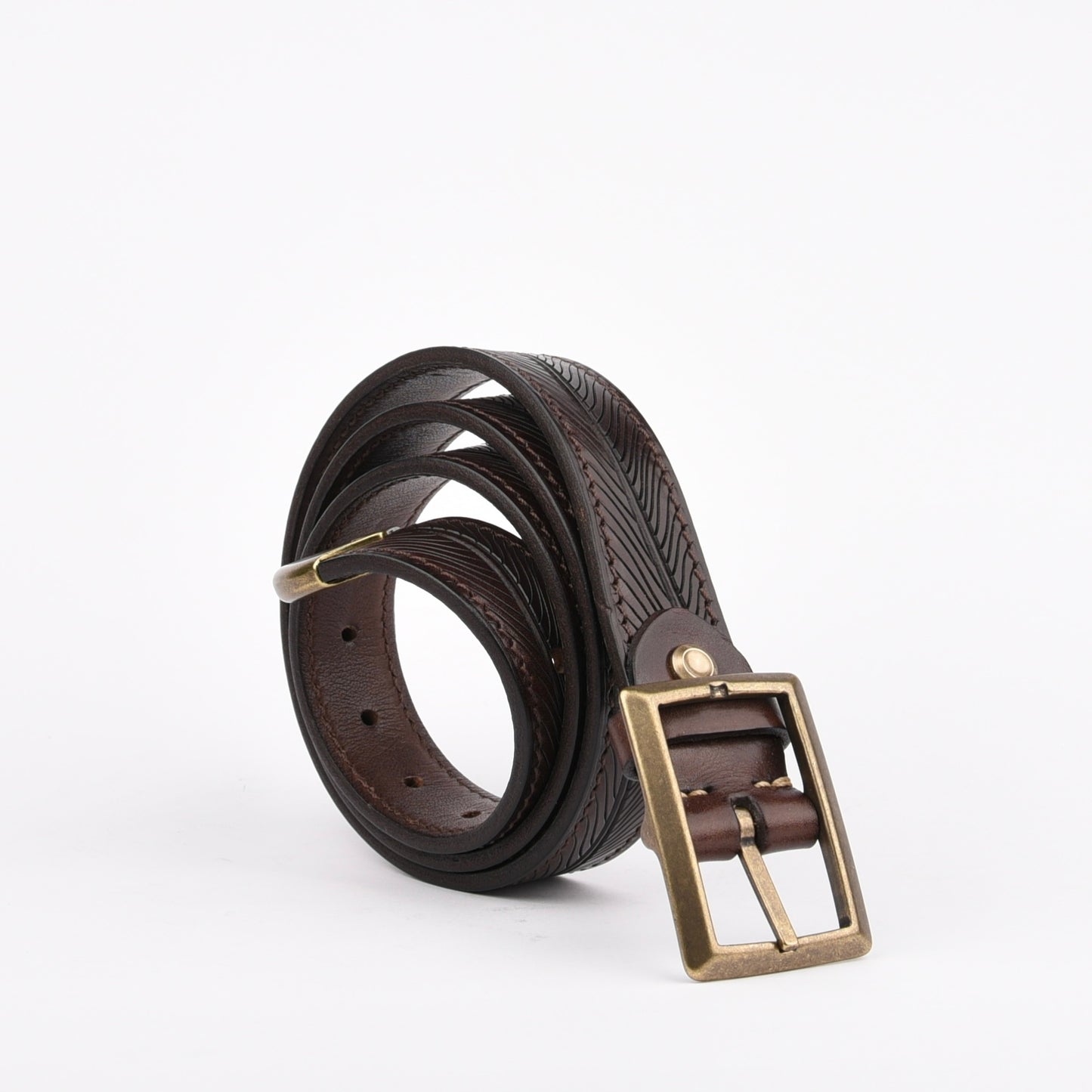 Genuine leather belts for men in brown