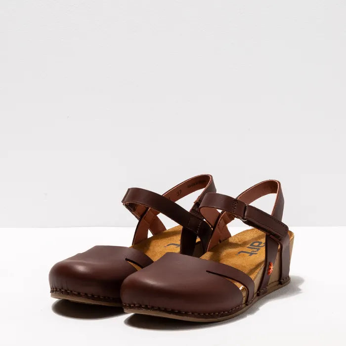 Art Spanish Strap Wedge Sandal for Women in Pleasant Brown.