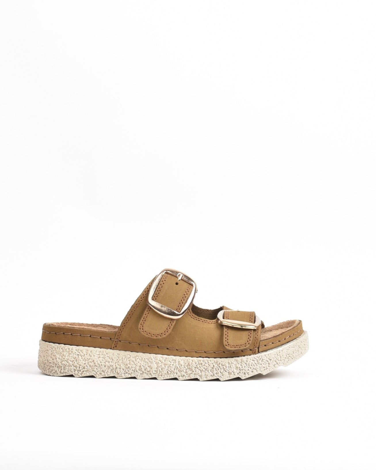 SHALAPI NAPOLI genuine leather slippers for women in Camel.