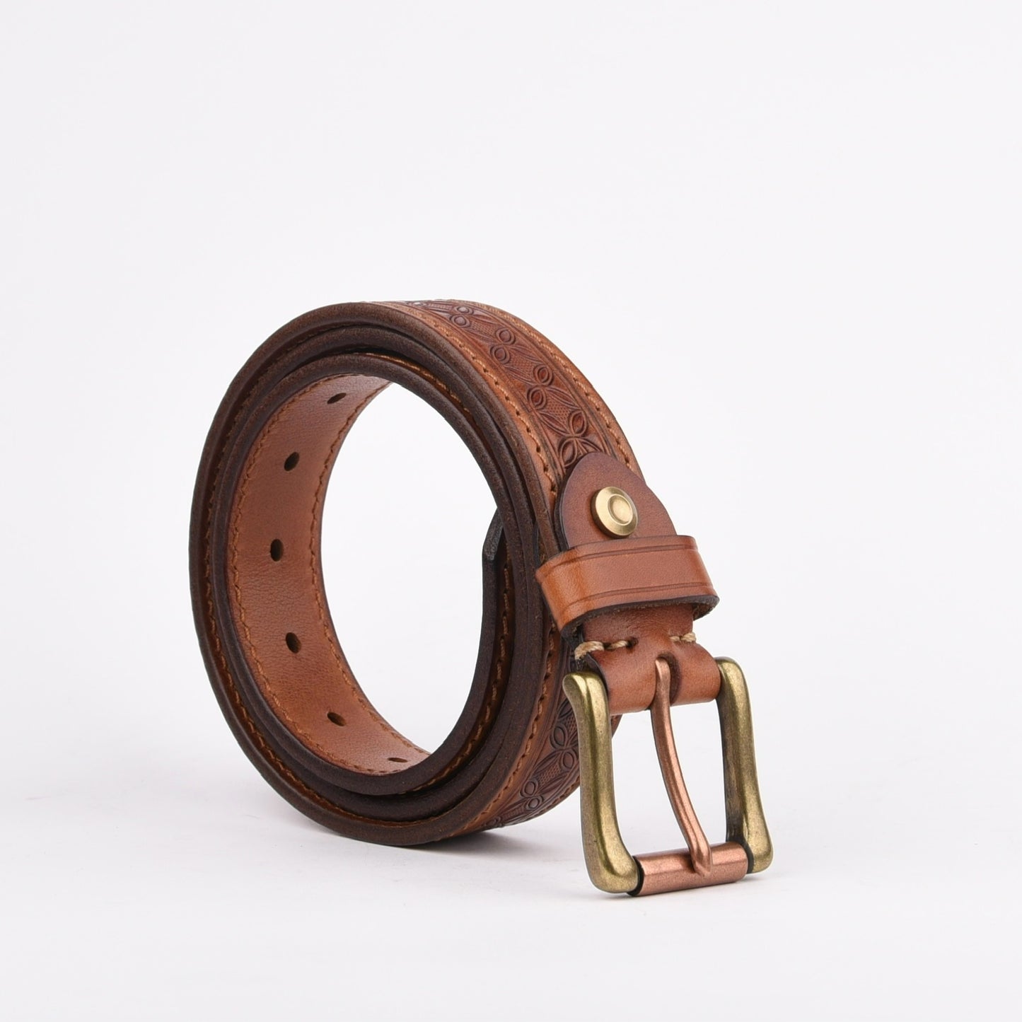 Genuine leather belts for men in Camel