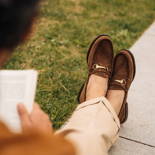 SHALAPI ITALIAN LOAFERS FOR MEN  IN SUEDE BROWN