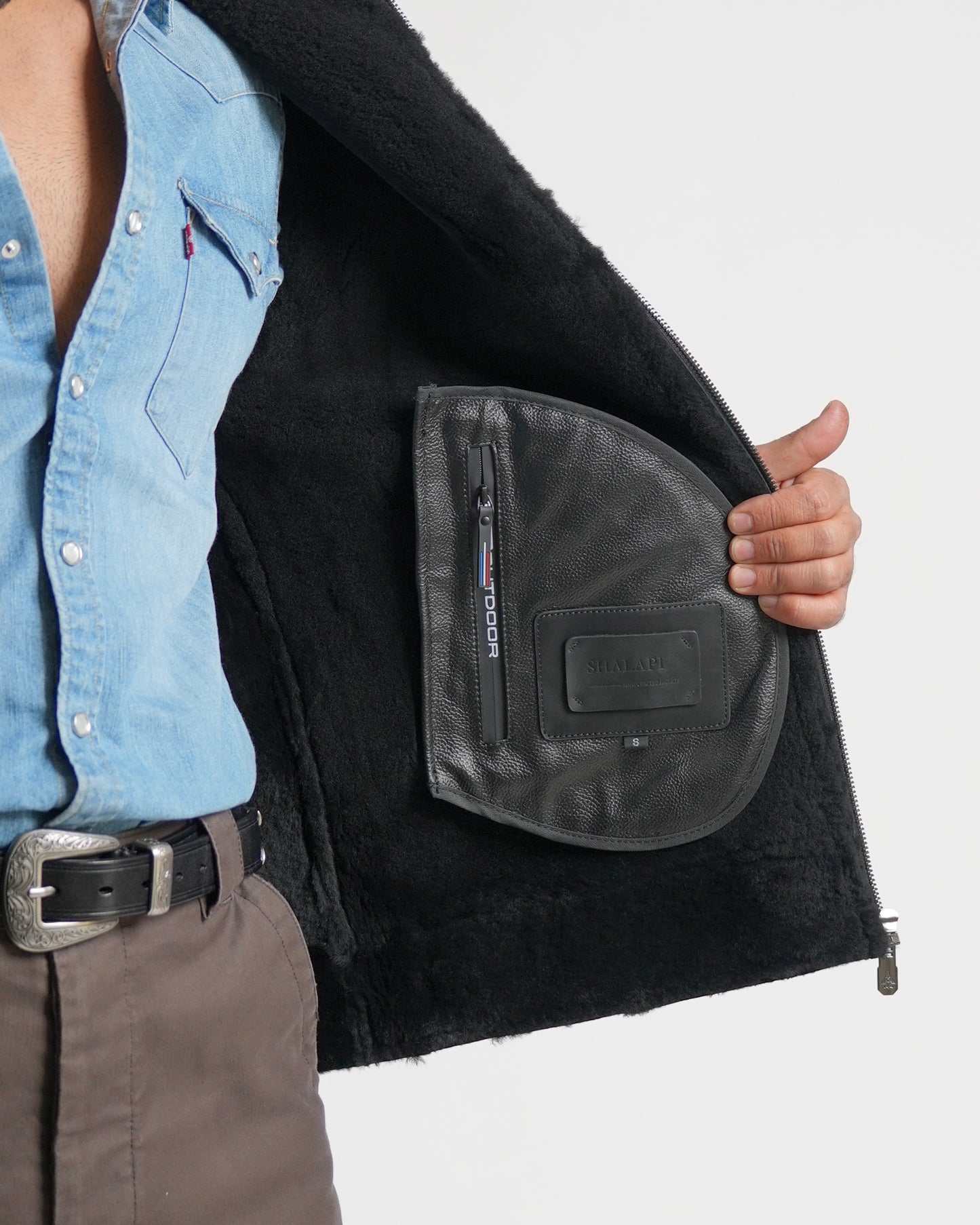 Shalapi Black Leather Jacket for men