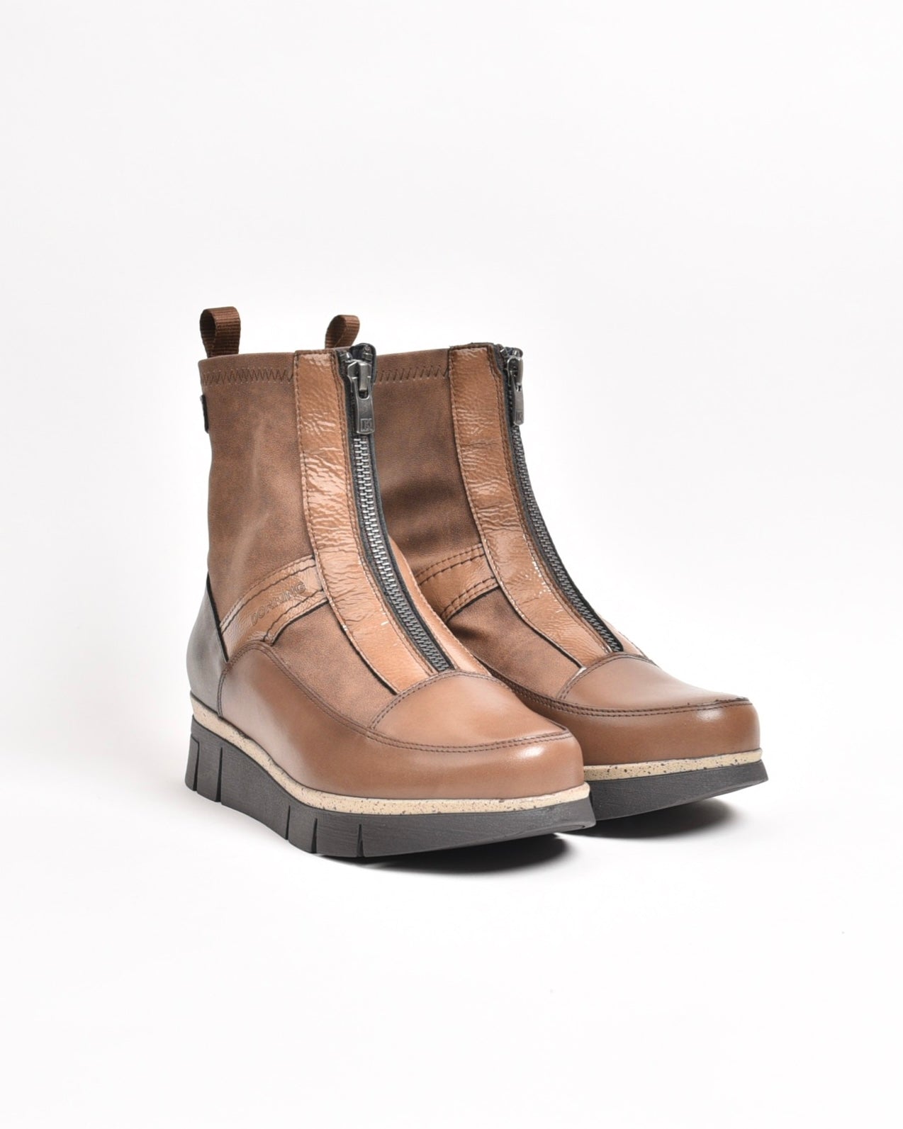 Fluchos boots for women in beige and brown