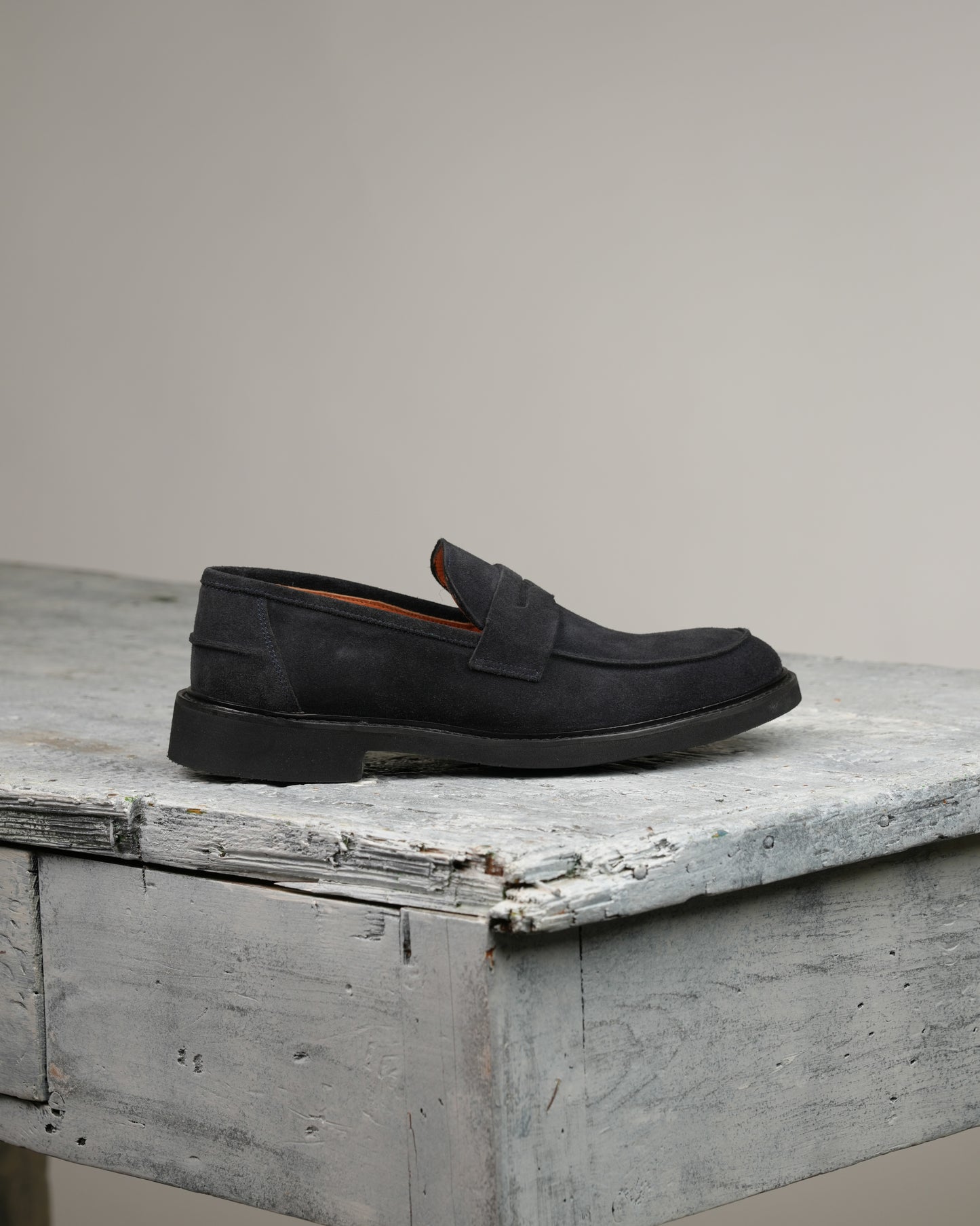 SHALAPI NAPOLI penny loafers for men in suede blue