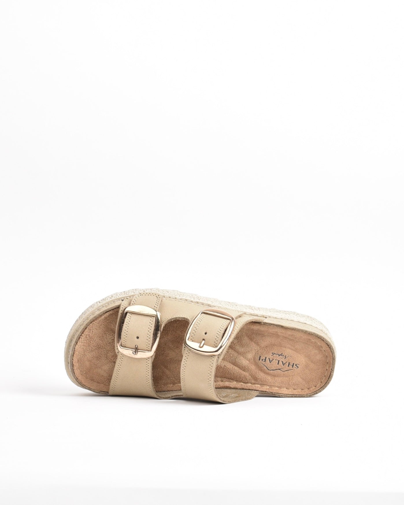 SHALAPI NAPOLI genuine leather slippers for women in Biege.