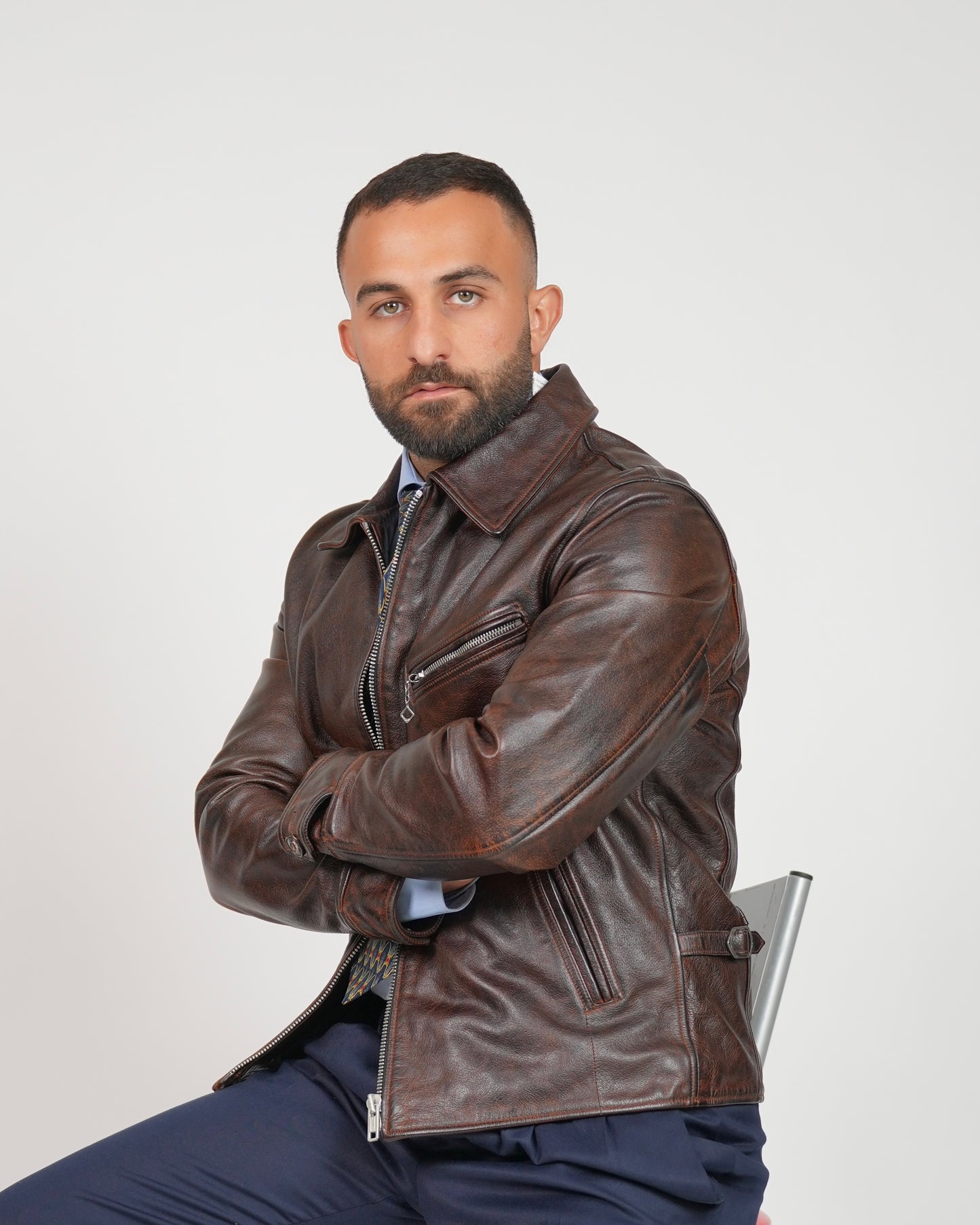 Shalapi Brown Premium Cowhide Leather Jacket for men