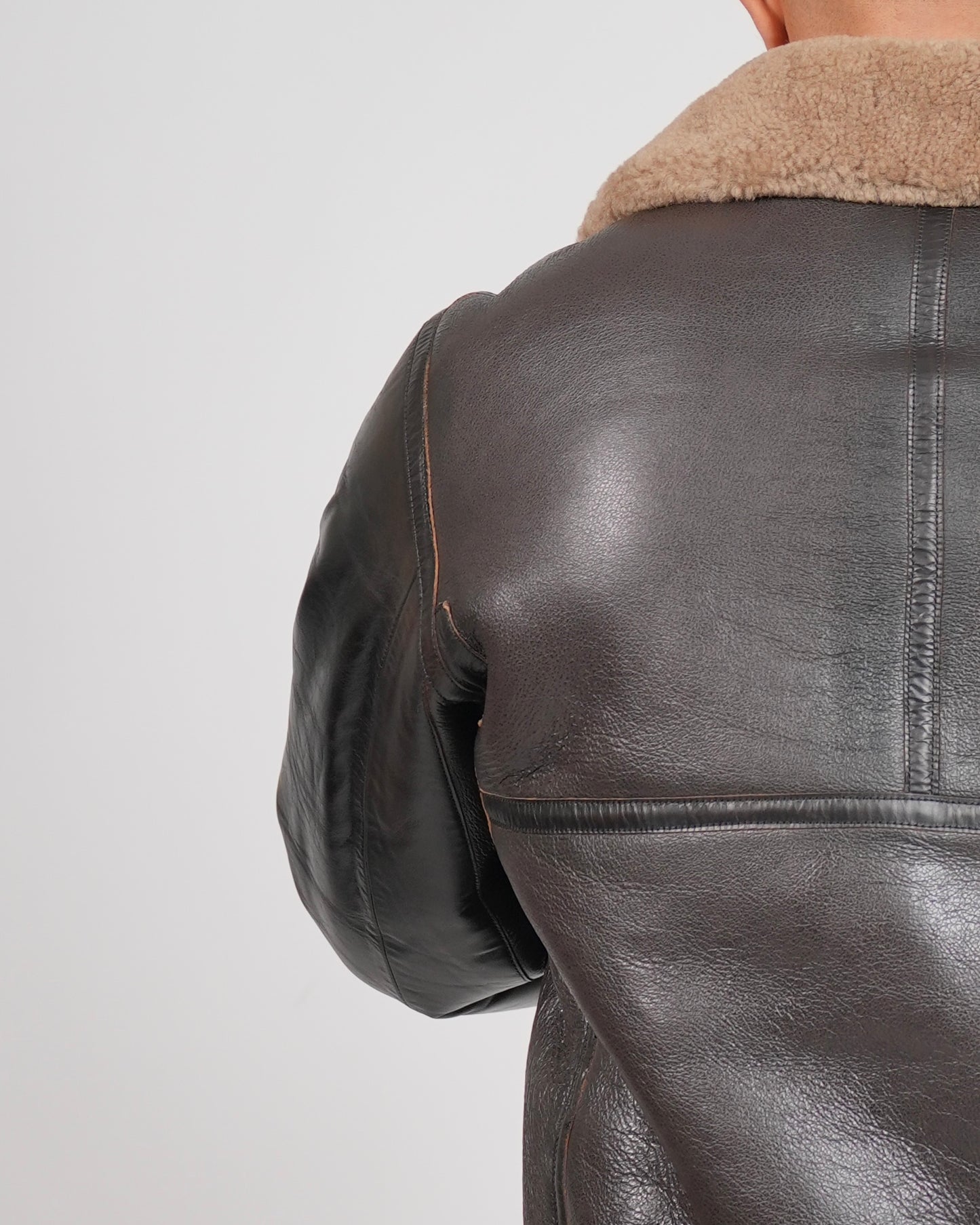 Shalapi Brown Genuine Horse & Sheep Leather Jacket with Natural Fur – for Men