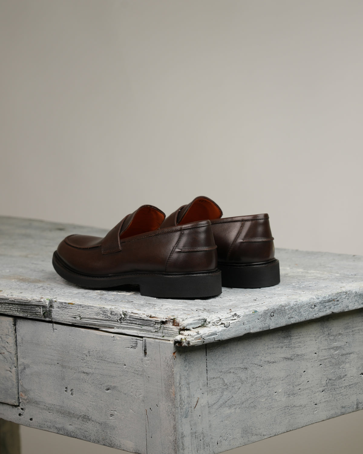 SHALAPI NAPOLI penny loafers for men in crust brown