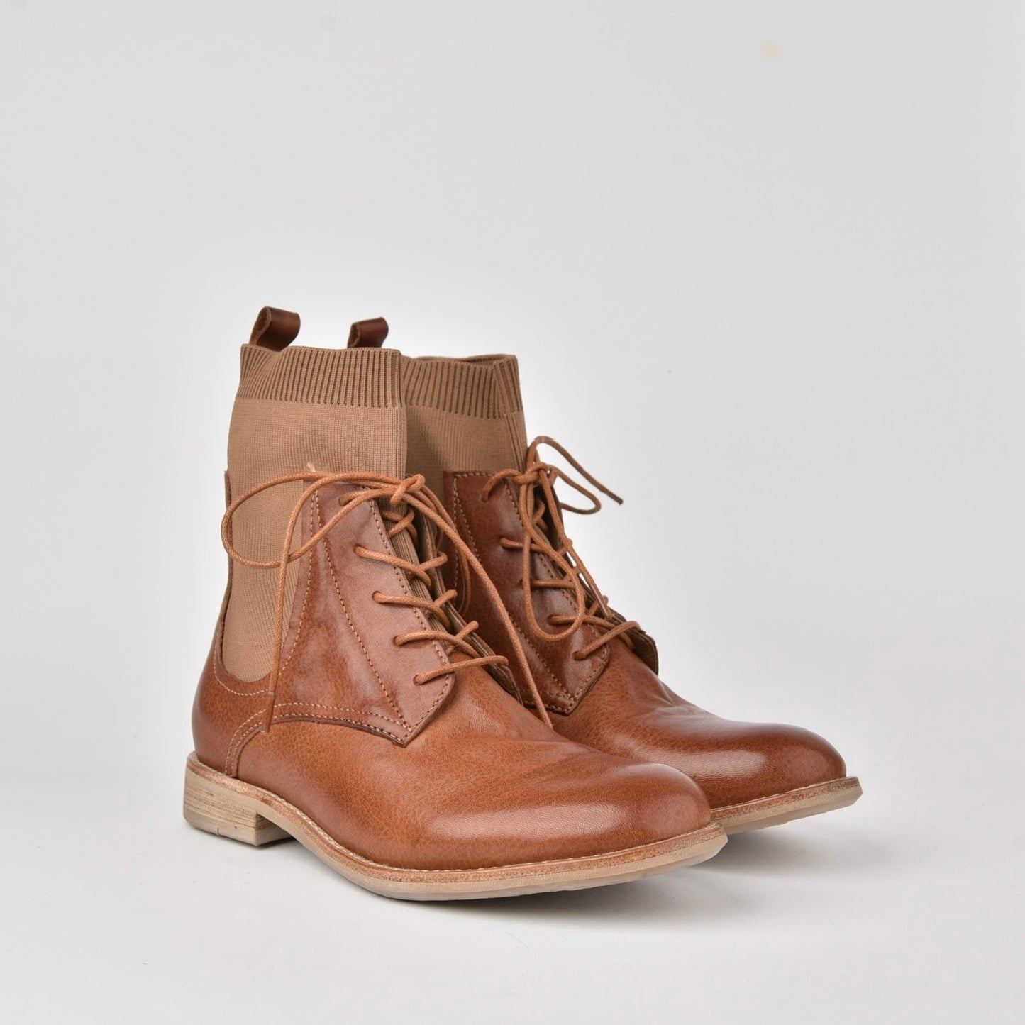 Shalapi genuine leather boots for women in Camel