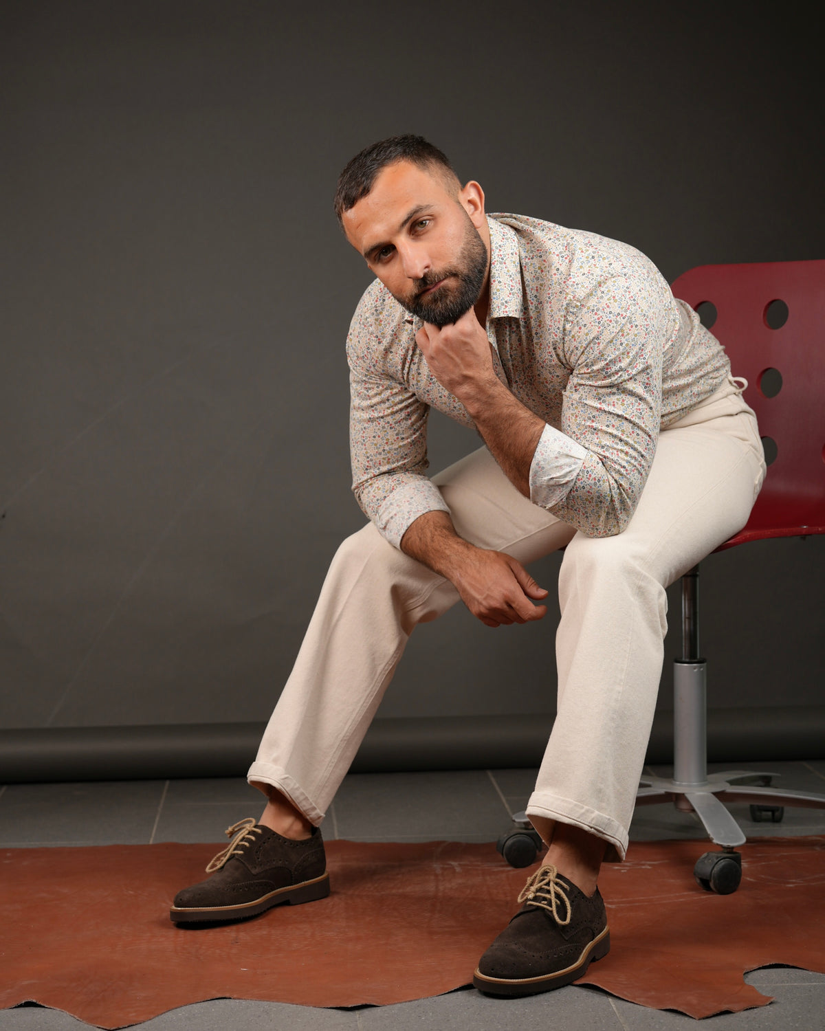 SHALAPI NAPOLI – Oxford brogue Italian Shoes in Suede Brown