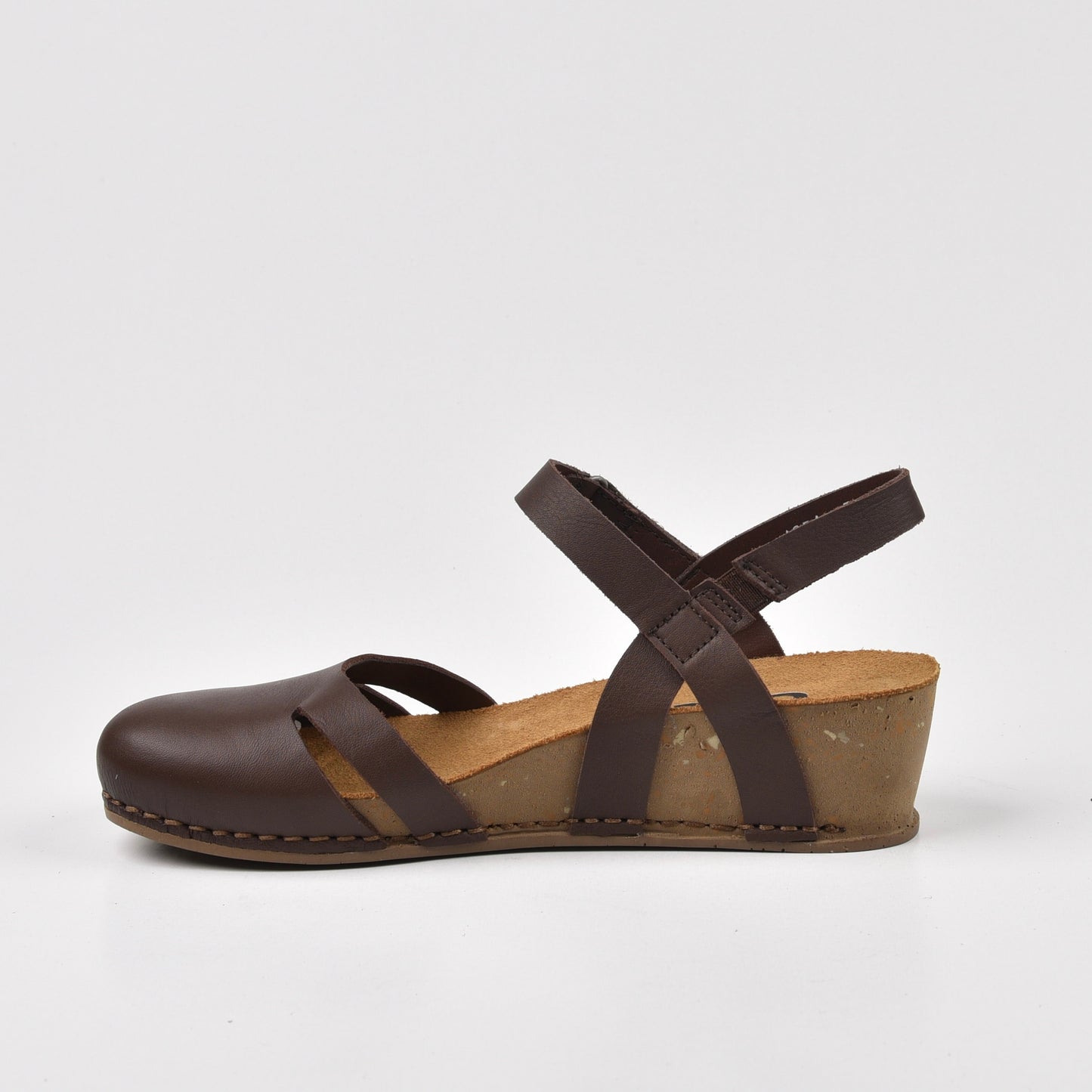 Art Spanish Strap Wedge Sandal for Women in Pleasant Brown.