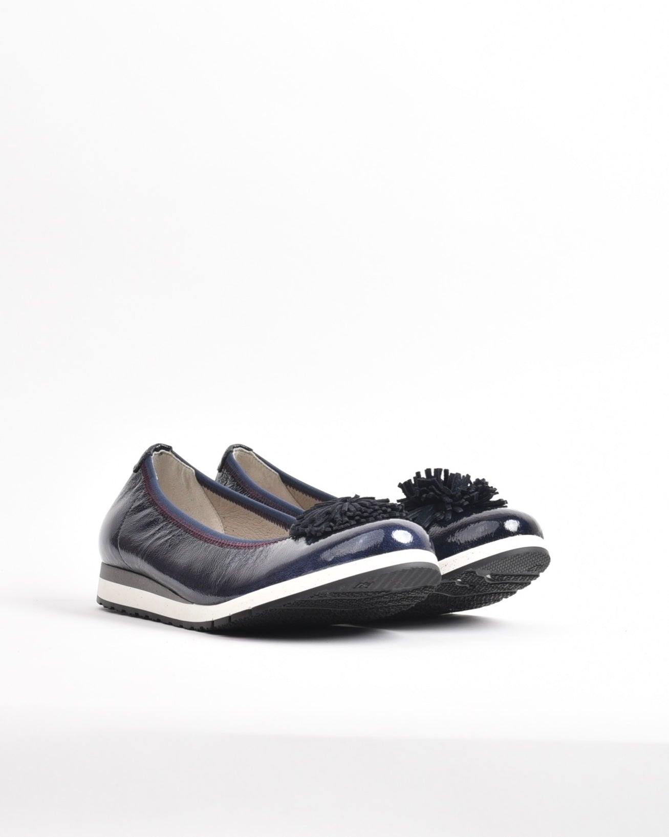 Dorking Fluchos Classic Comfortable Flat Wedge shoes for women in Navy blue.