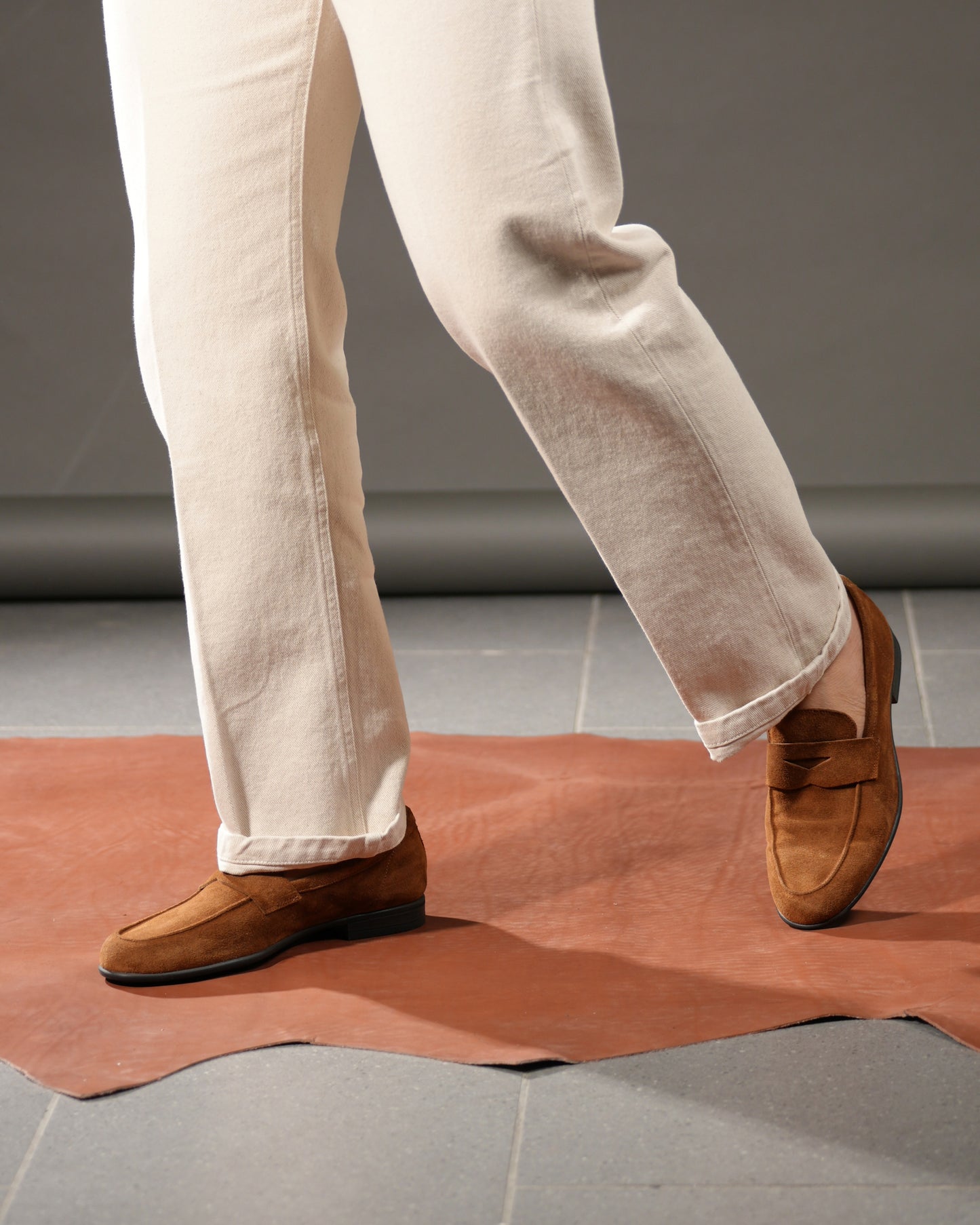 SHALAPI NAPOLI italian loafers for men in suede camel