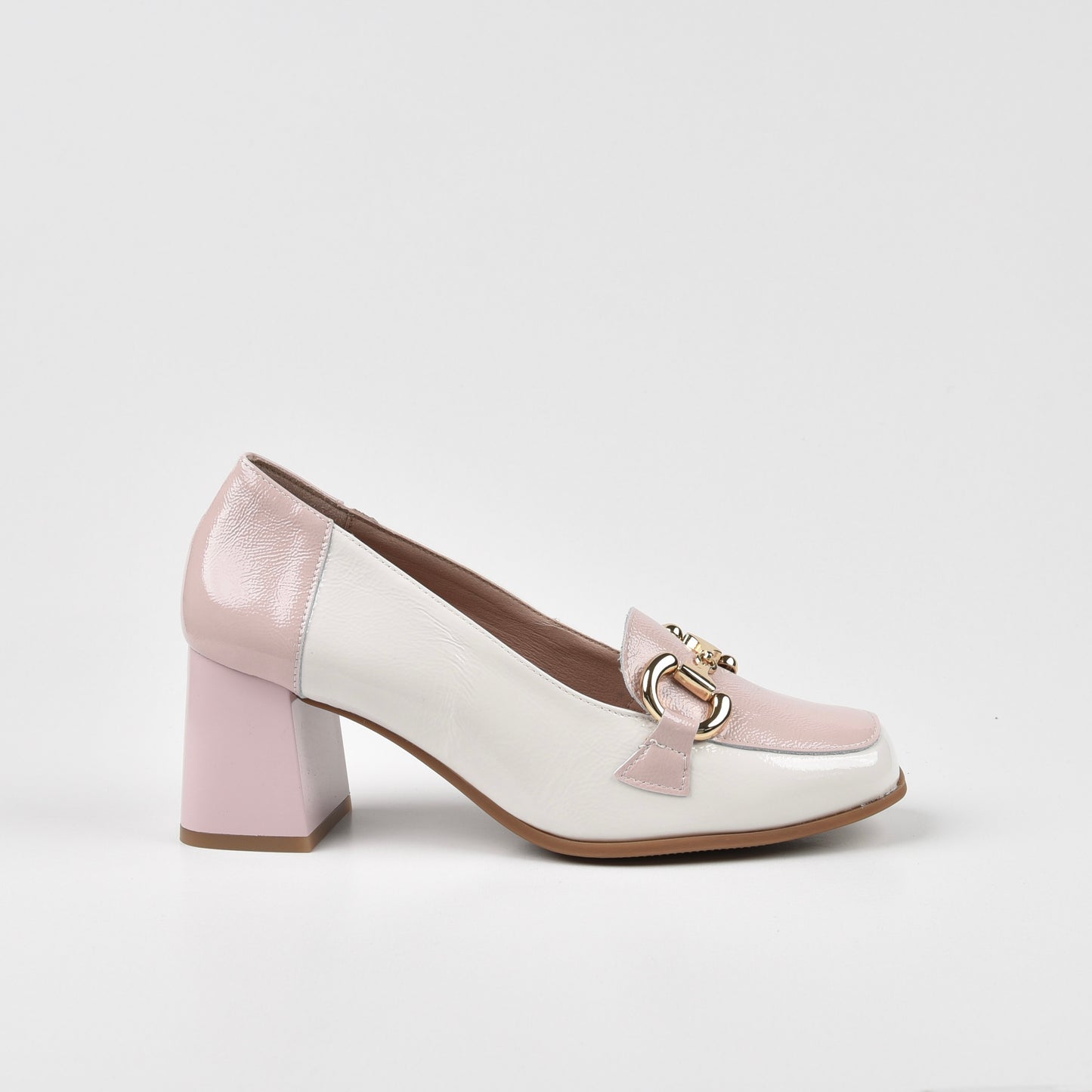 Pitillos Spanish High-heel Shoe for Women in Pink-Cream.