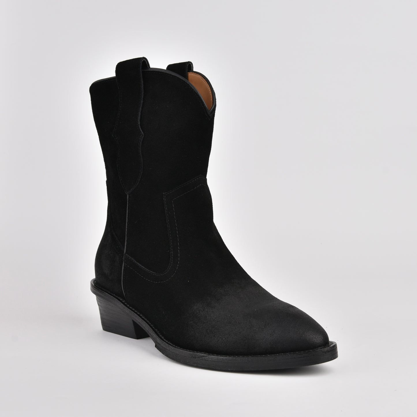 Shalapi genuine leather boots for women in suede black