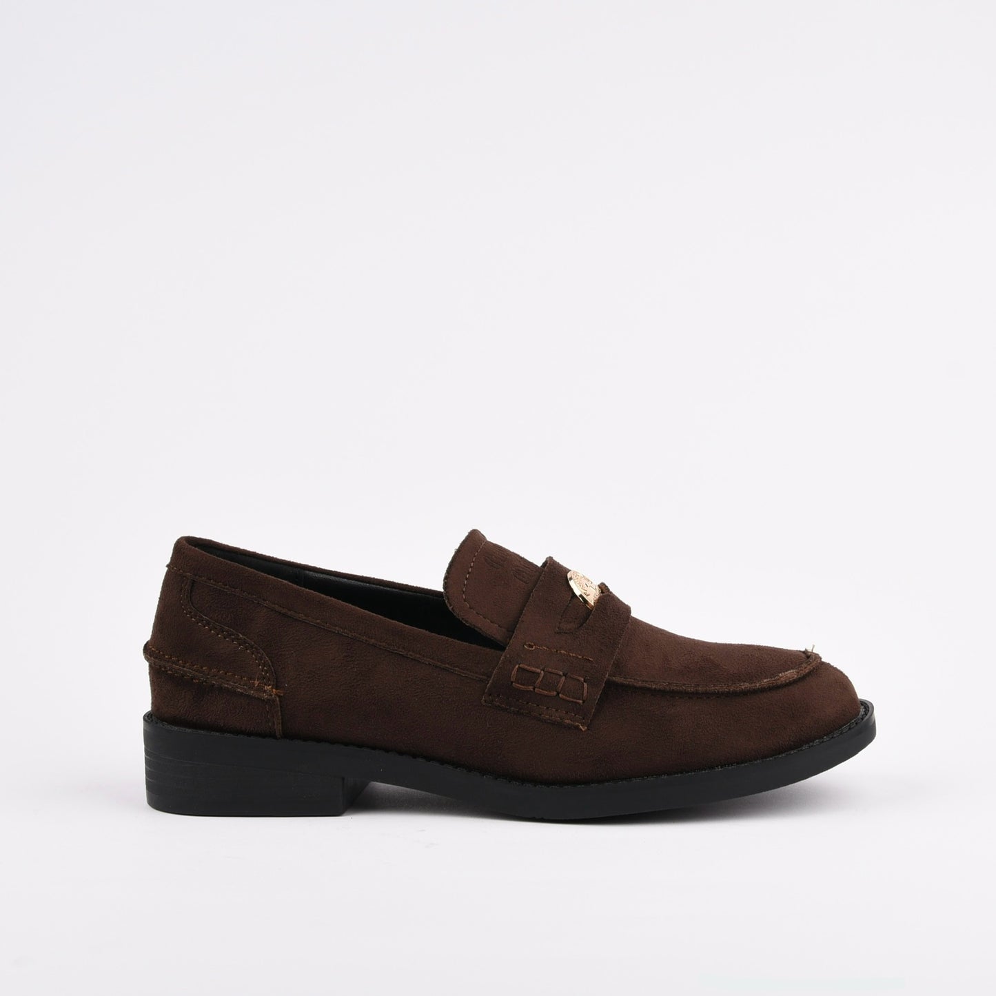 Shalapi loafers shoes for women in suede brown