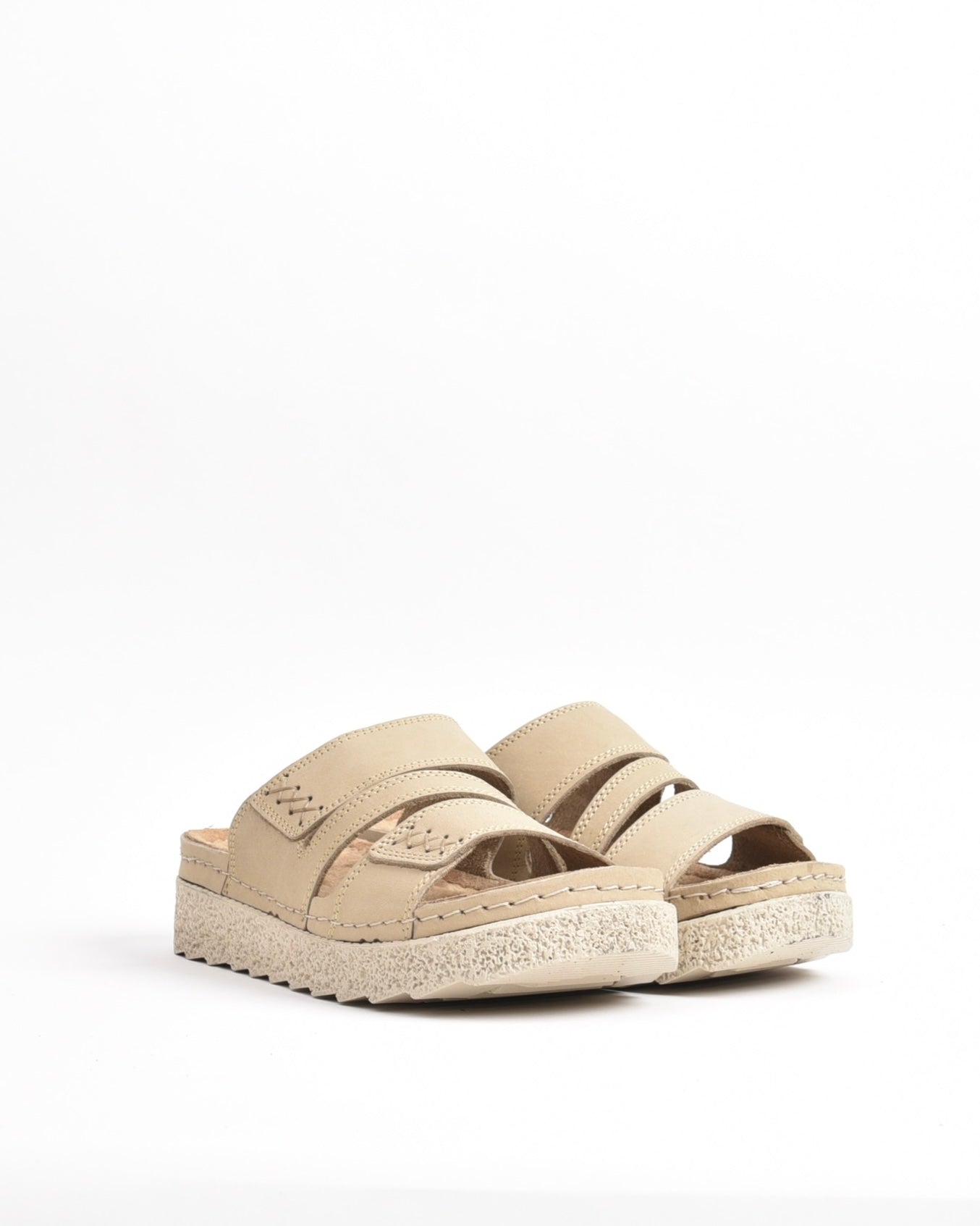SHALAPI NAPOLI genuine leather slippers for women in Beige.