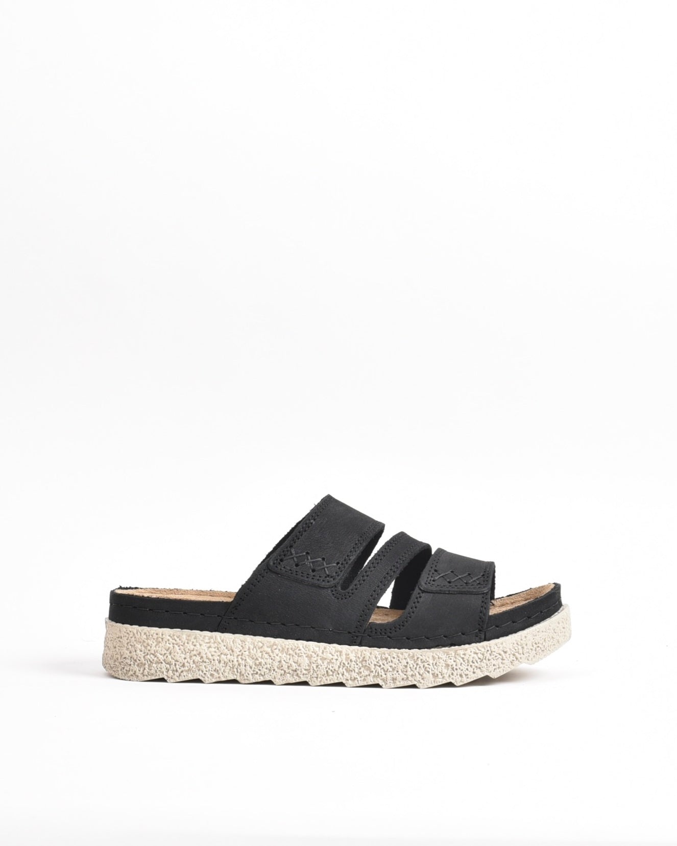 SHALAPI NAPOLI genuine leather slippers for women in Black.