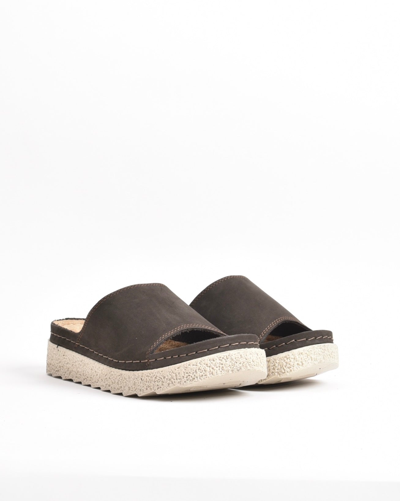 SHALAPI NAPOLI genuine leather slippers for women in Brown.