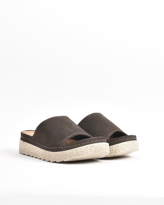 SHALAPI NAPOLI genuine leather slippers for women in Brown.