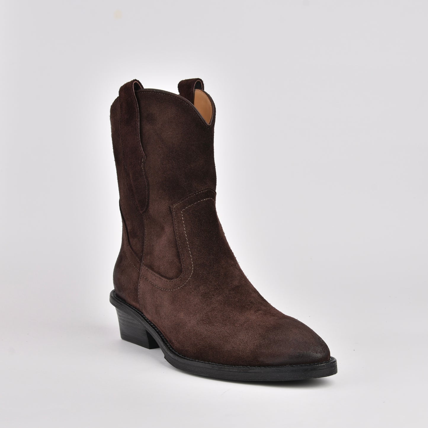 Shalapi genuine leather boots for women in suede brown