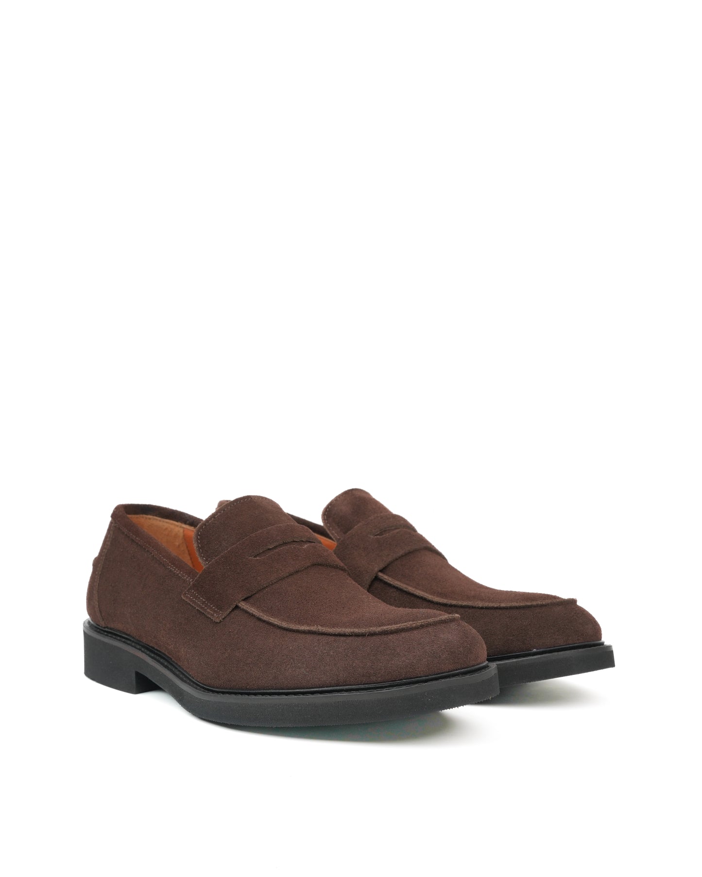 Italian loafers for men in suede brown