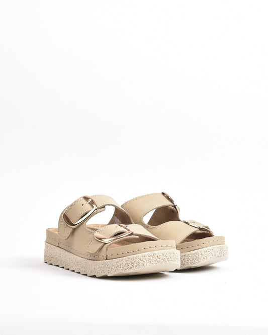 SHALAPI NAPOLI genuine leather slippers for women in Biege.