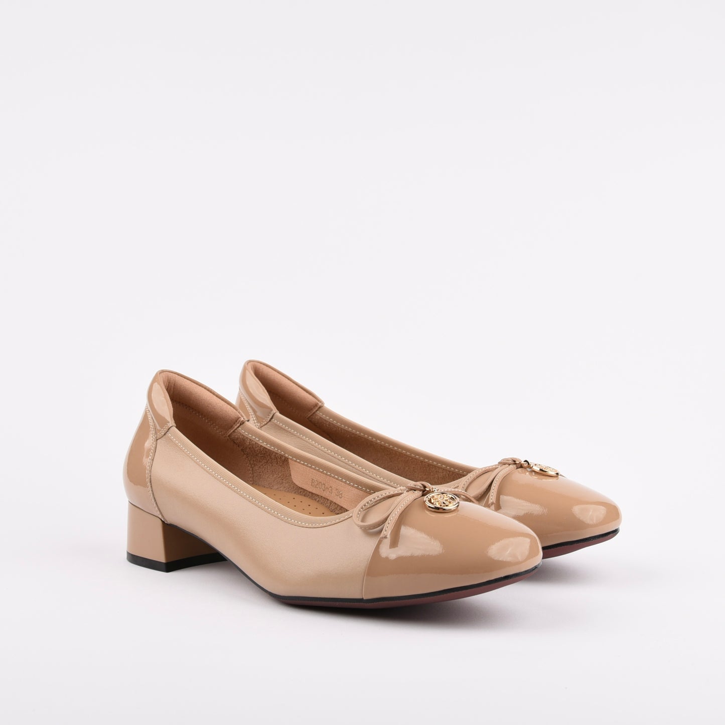 Shalapi low heel shoes for women in beige