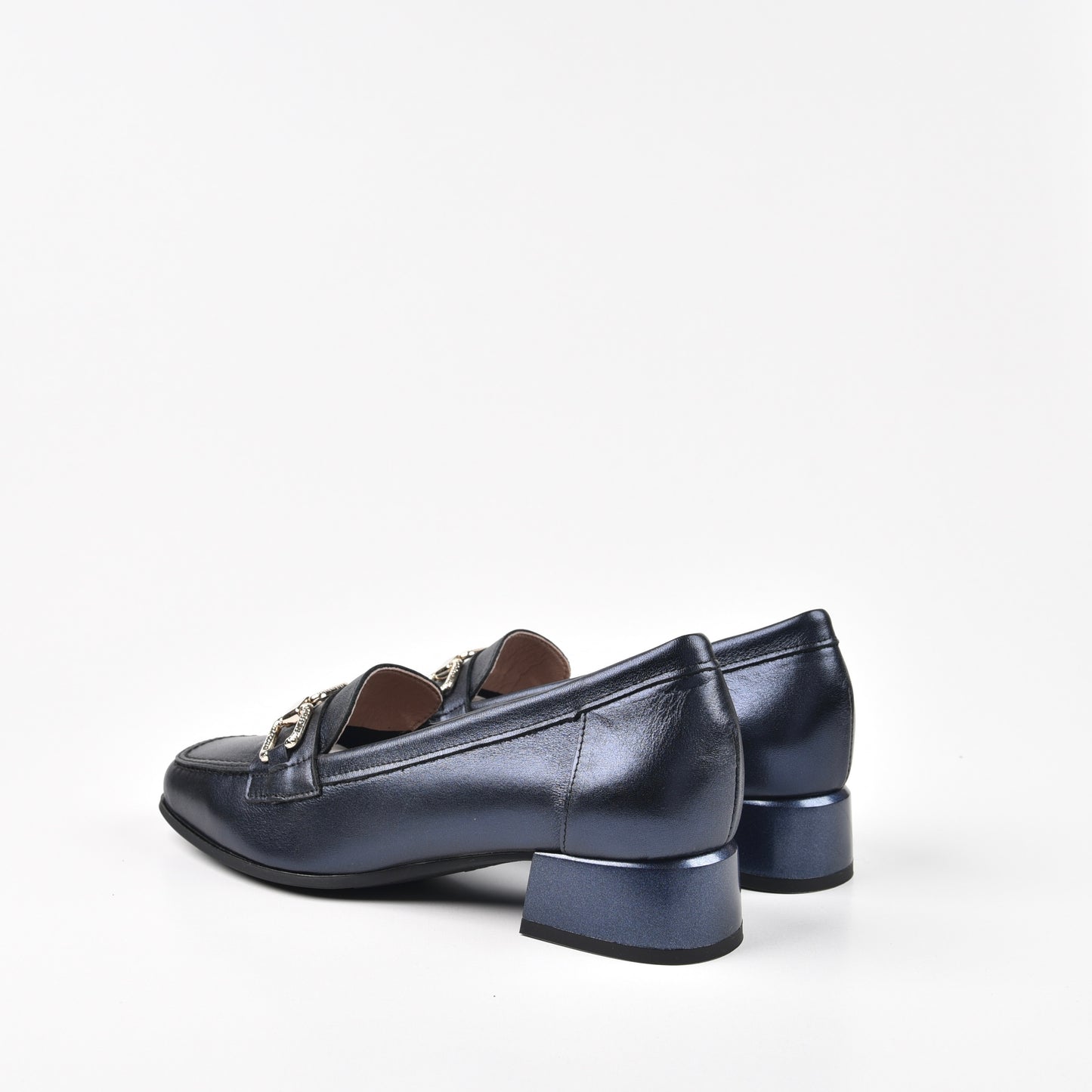 Pitillos Spanish Classic LowHeel Shoes for Women in Navy Blue.