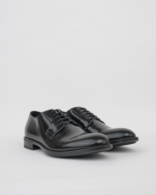 SHALAPI Italian derpy shoes for men in shiny black
