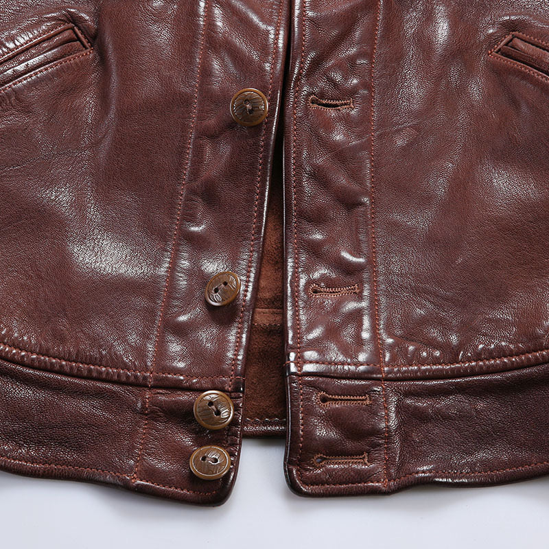 Shalapi guanine leather jackets for men in brown