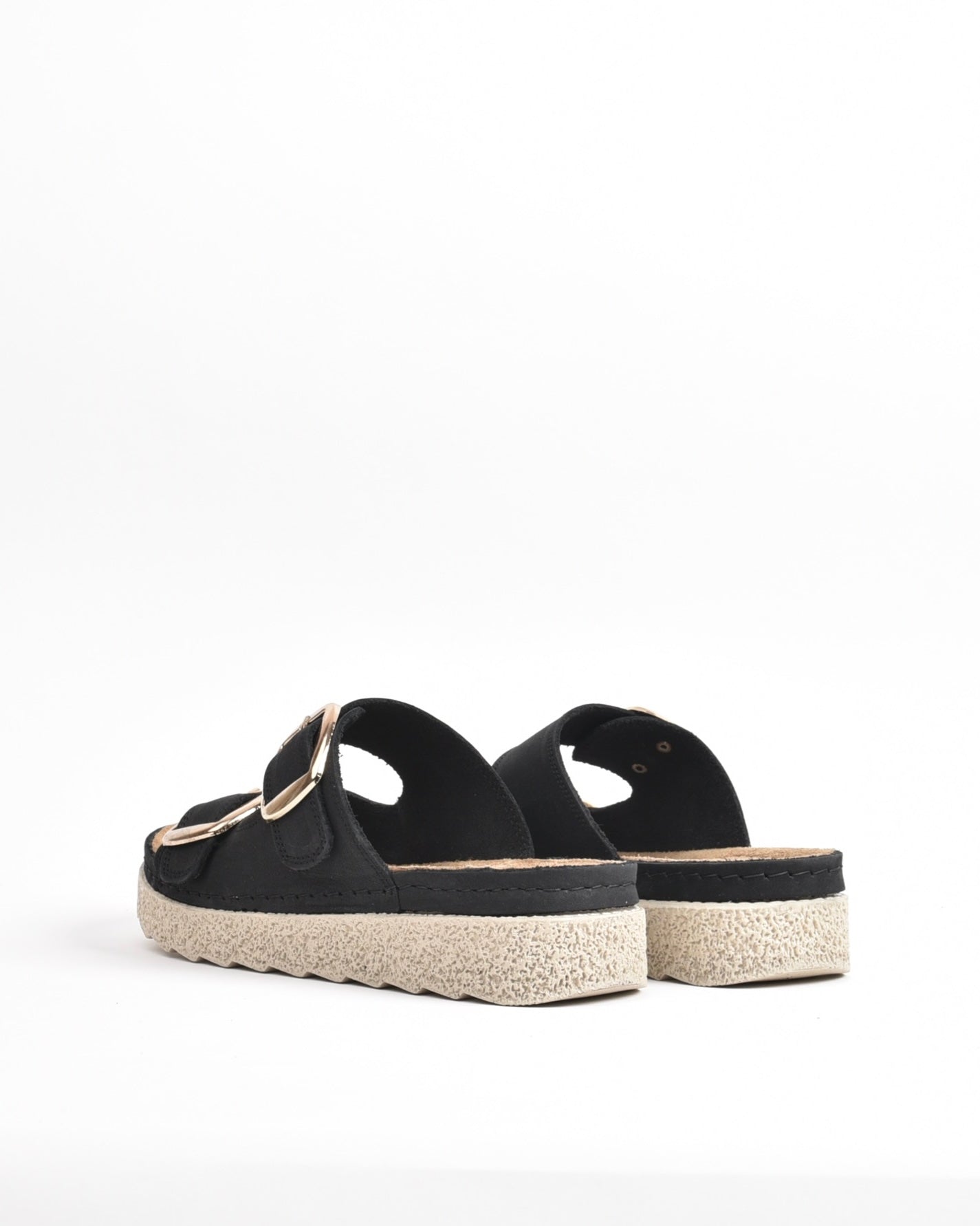 SHALAPI NAPOLI genuine leather slippers for women in Black