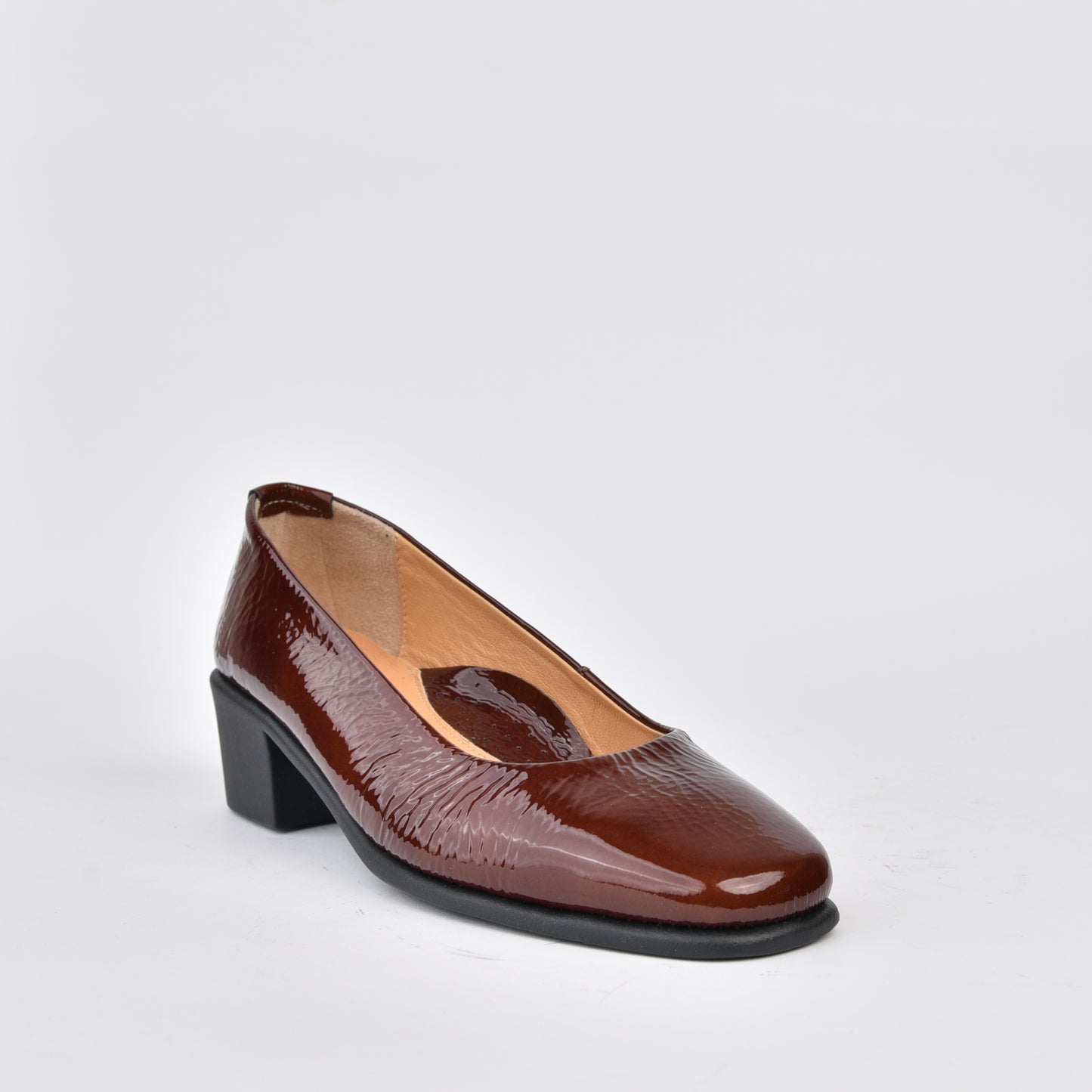 DFC Relax 100% Genuine Leather Greek Shoes in Shiny Brown for Women