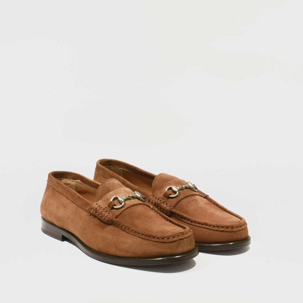 Shalapi Italian loafers for Men in suede Camel