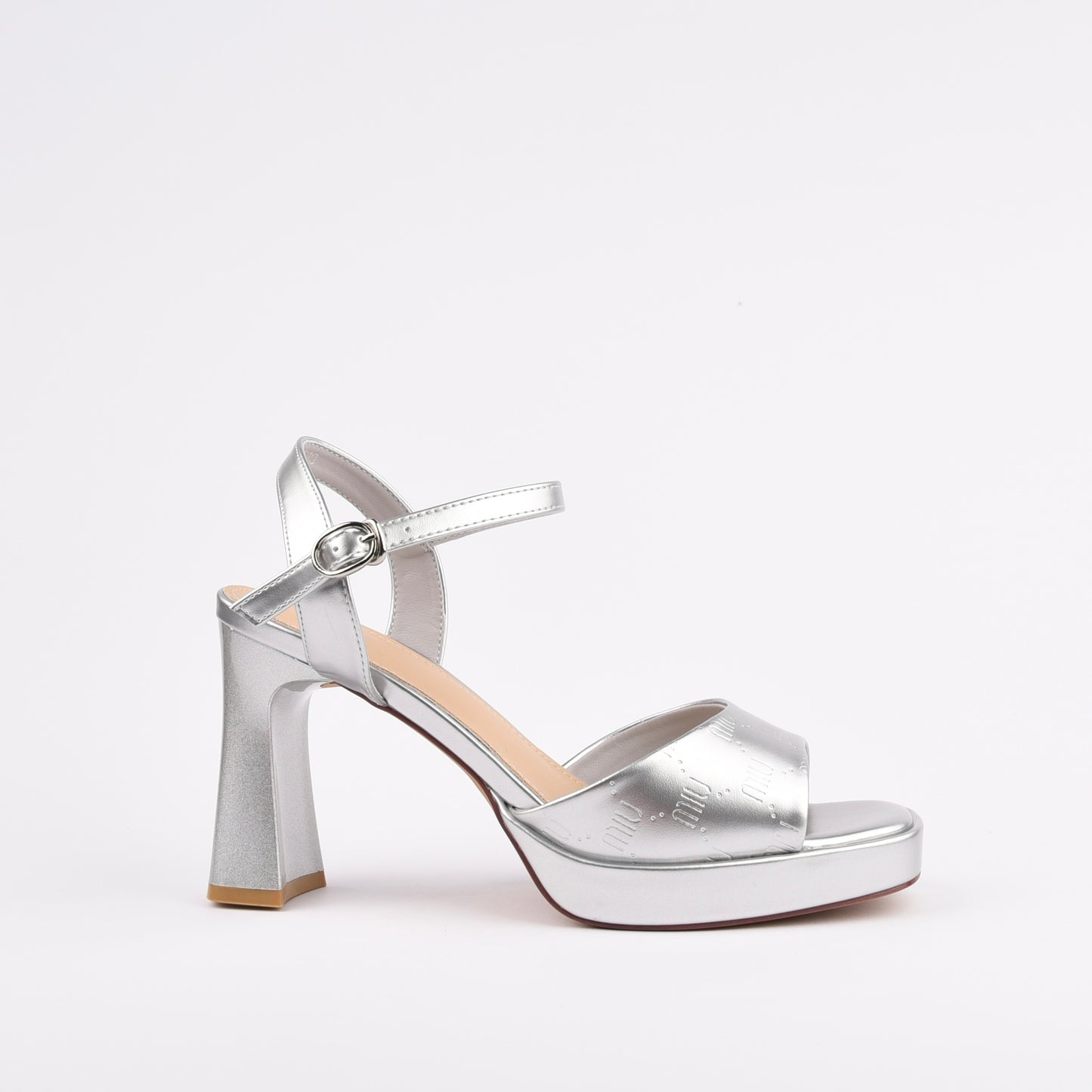 Shalapi Genuine Leather high Heel Classic sandals for women in Silver