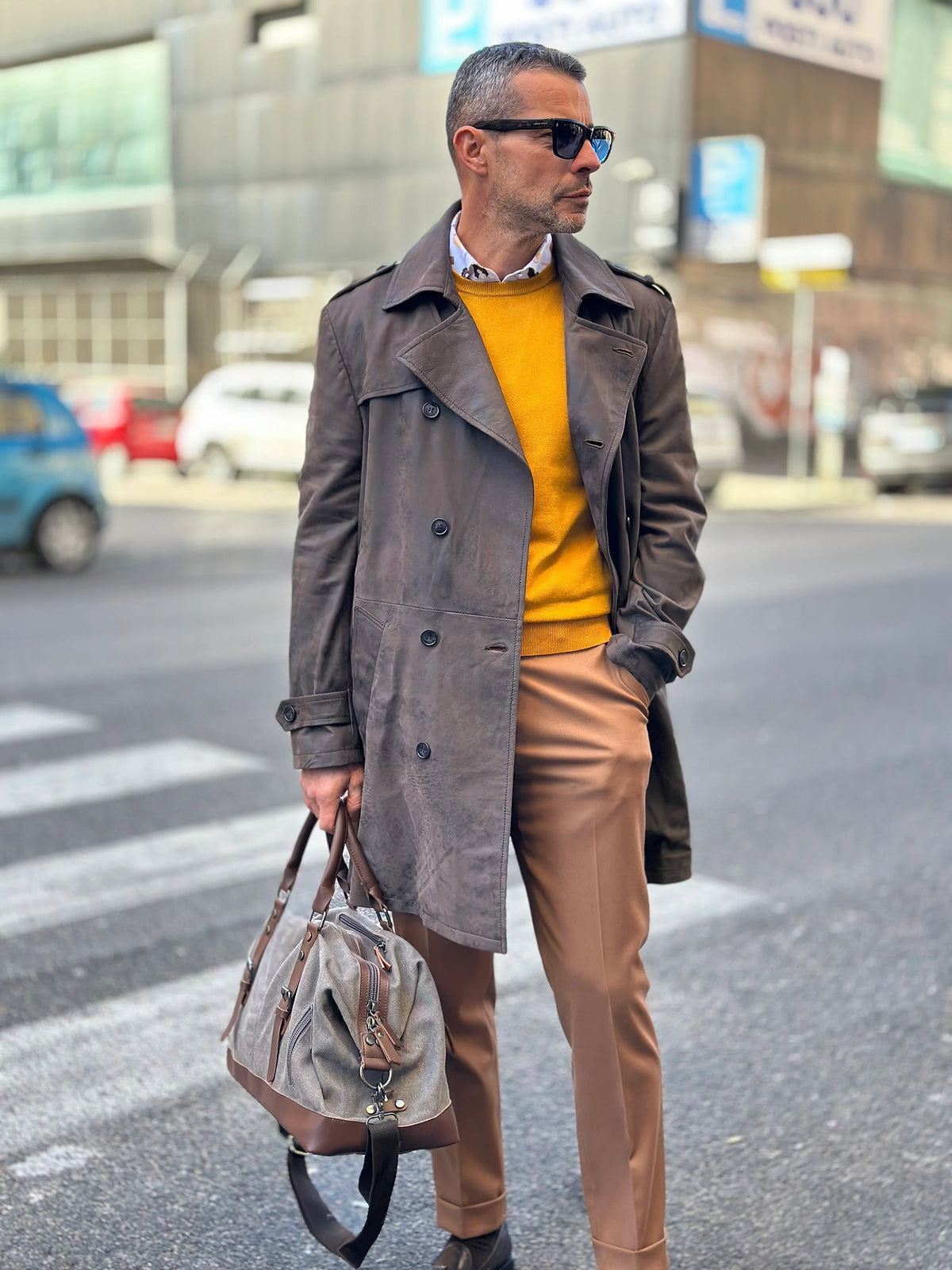 Shalapi italian coats Jacket for men made in Napoli in brown